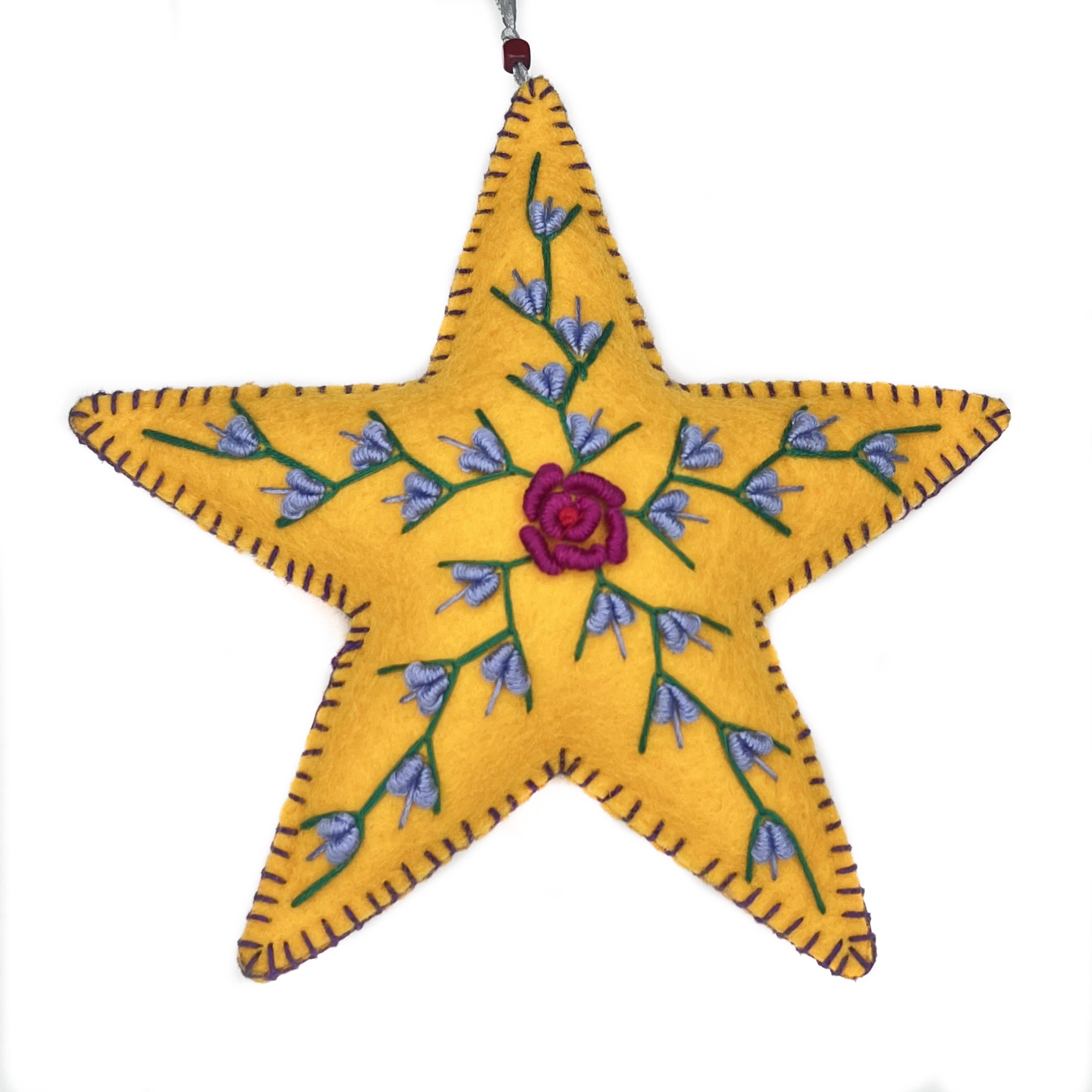 Large Hand-Embroidered Star Ornament by Lung