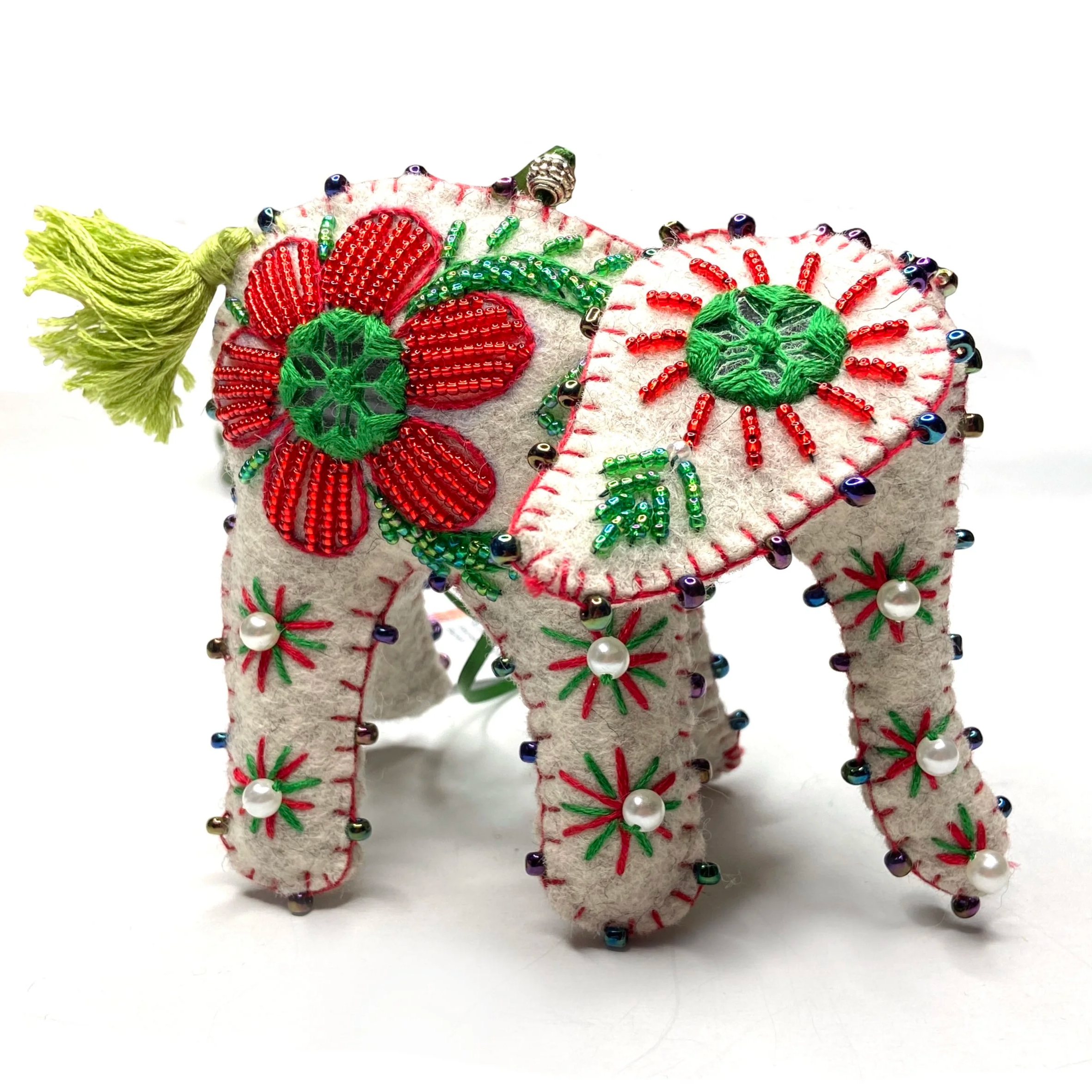 Hand-Embroidered Standing Elephant by Maimana