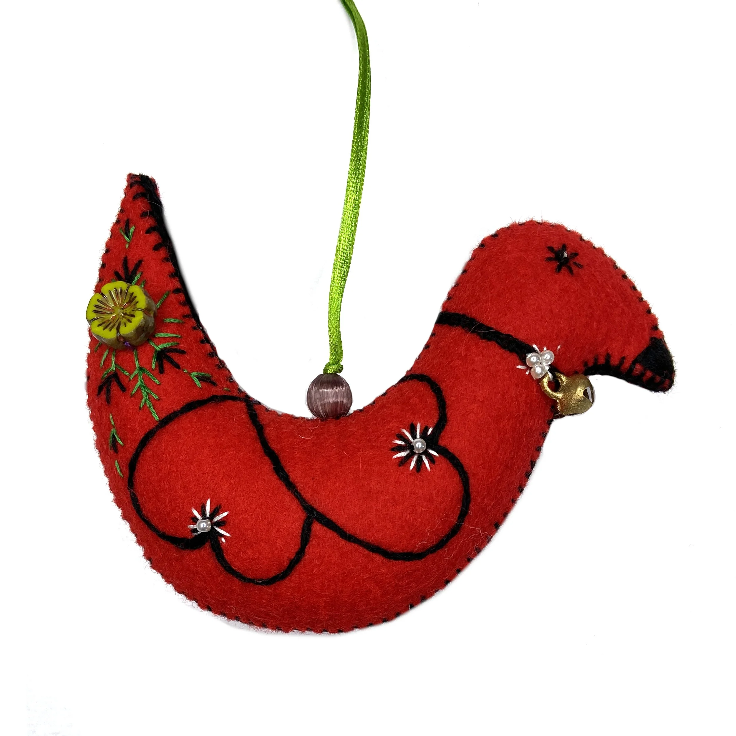 Hand-Embroidered Dove Ornament by Naw Ma Ooh