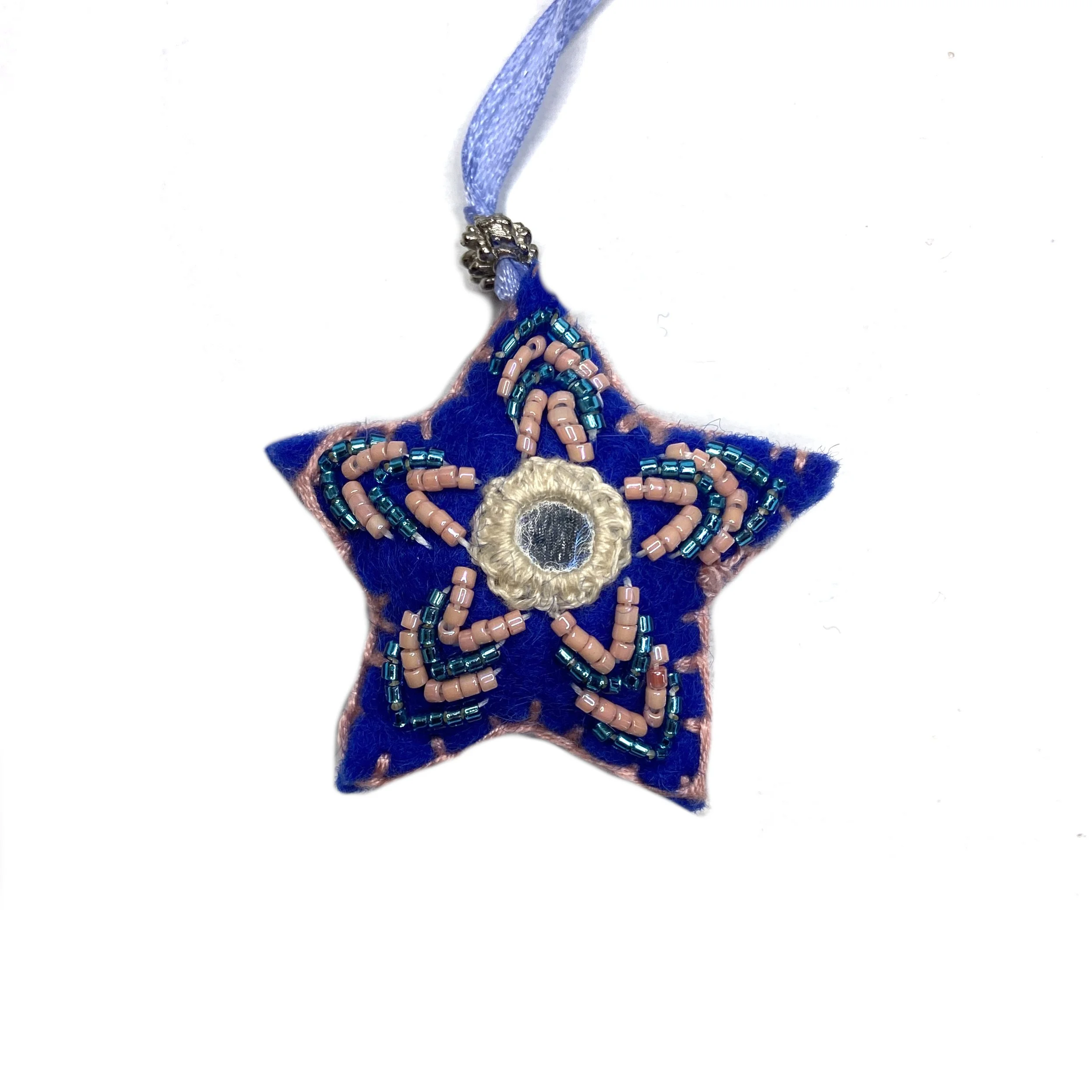 Mini Hand-Embroidered Star Ornament by Najeeba