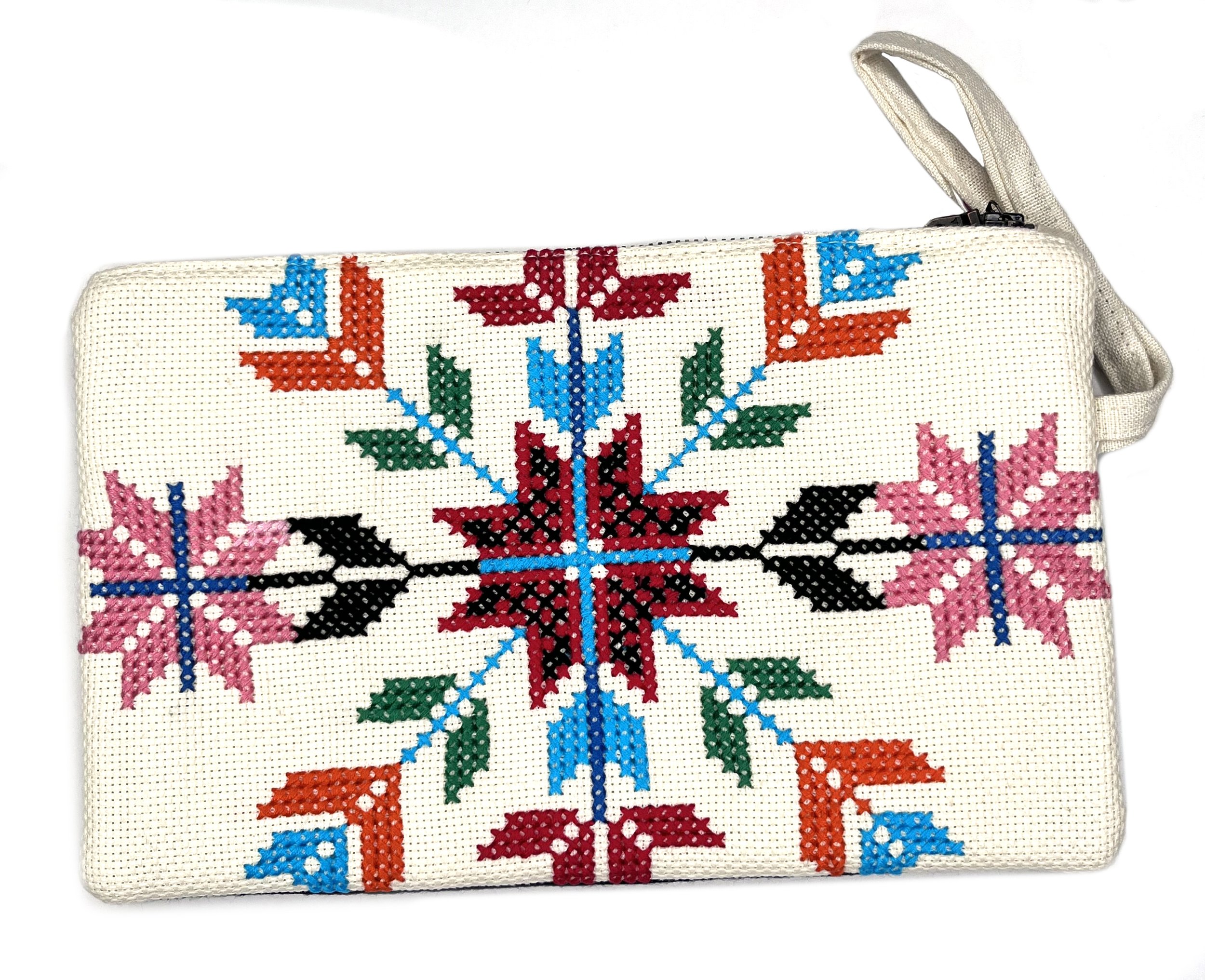 Khamak-Inspired Zipper Clutch with Wristlet by Masooda