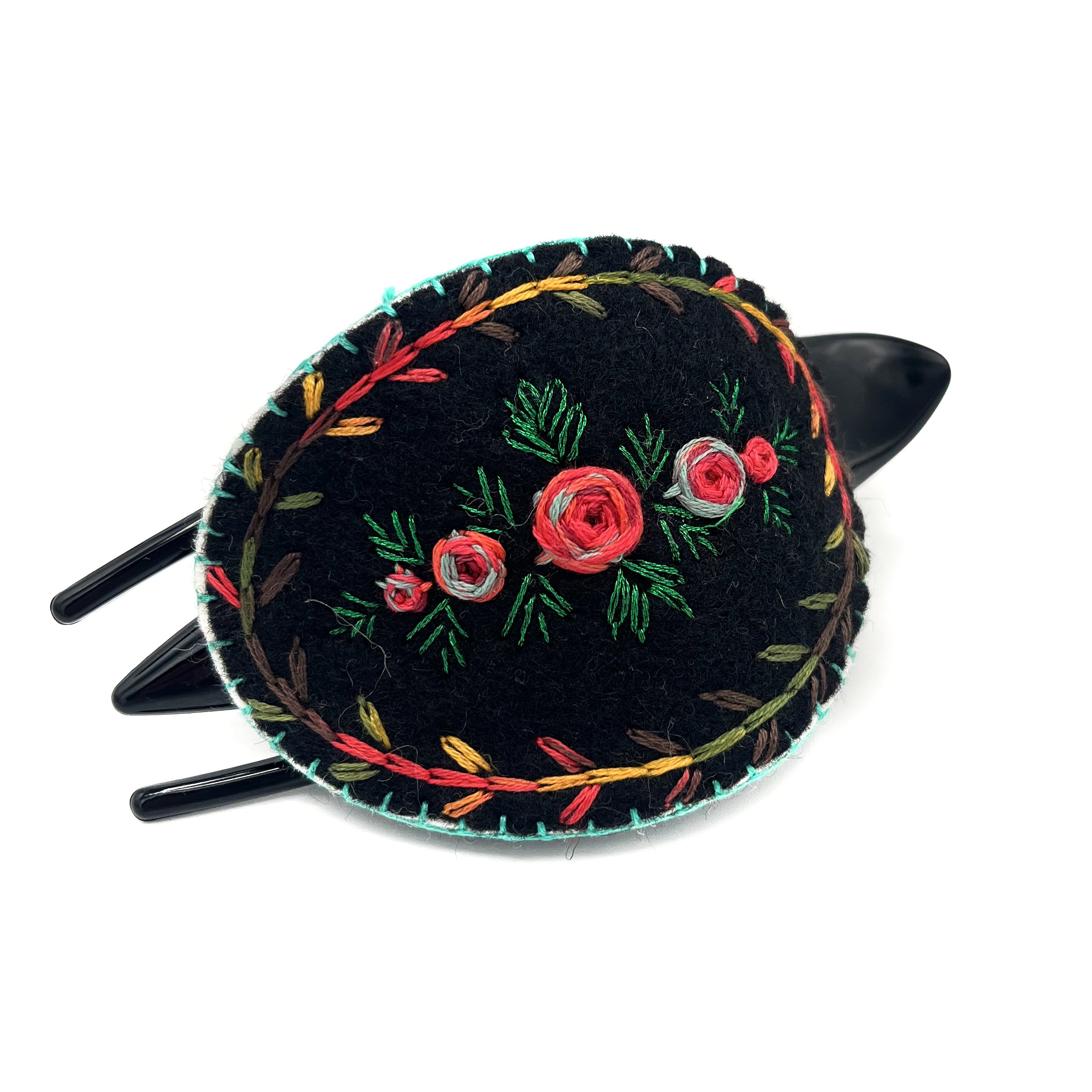 Hand-Embroidered Hair Clip by Maimana