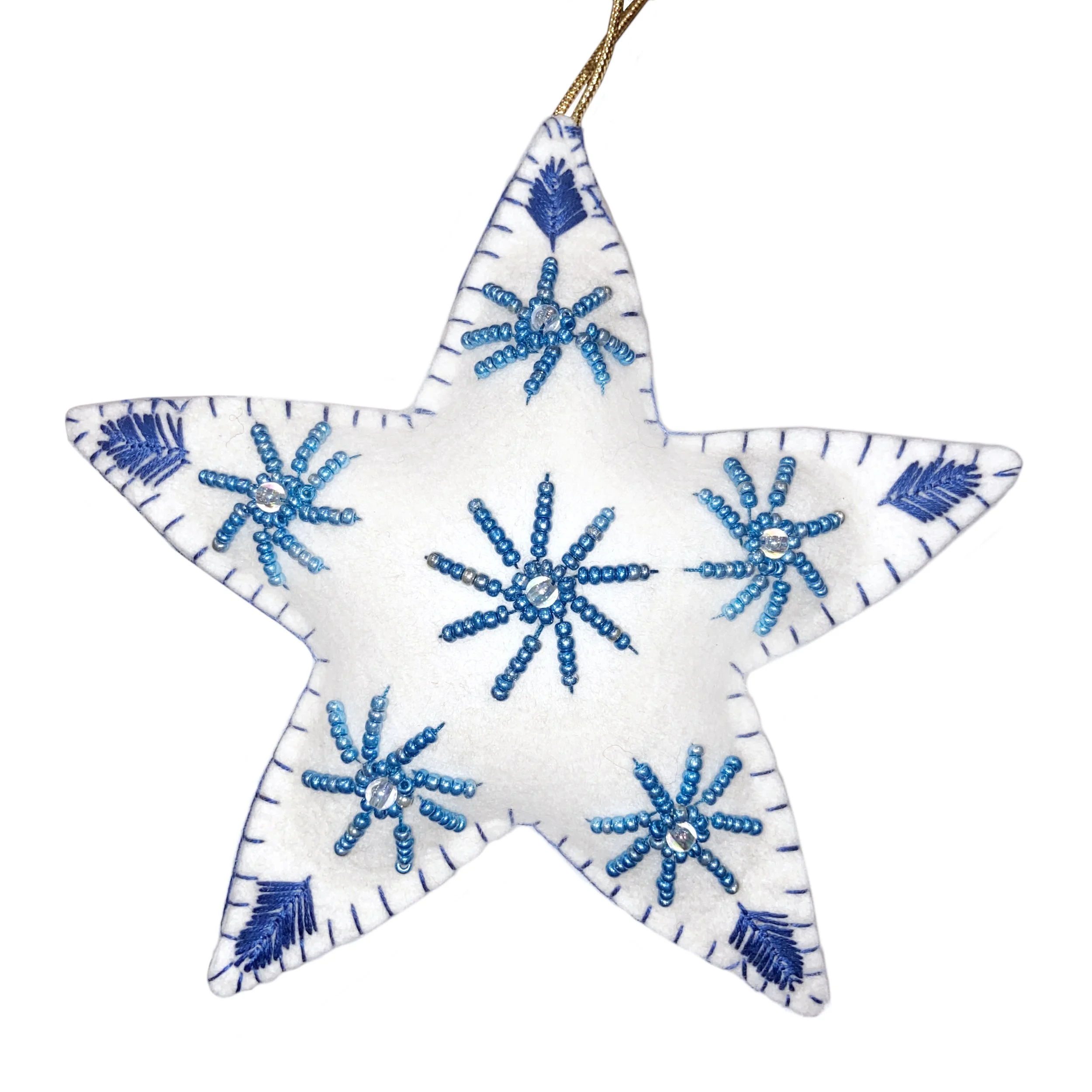 Large Hand-Embroidered Star Ornament by Sema Sawari