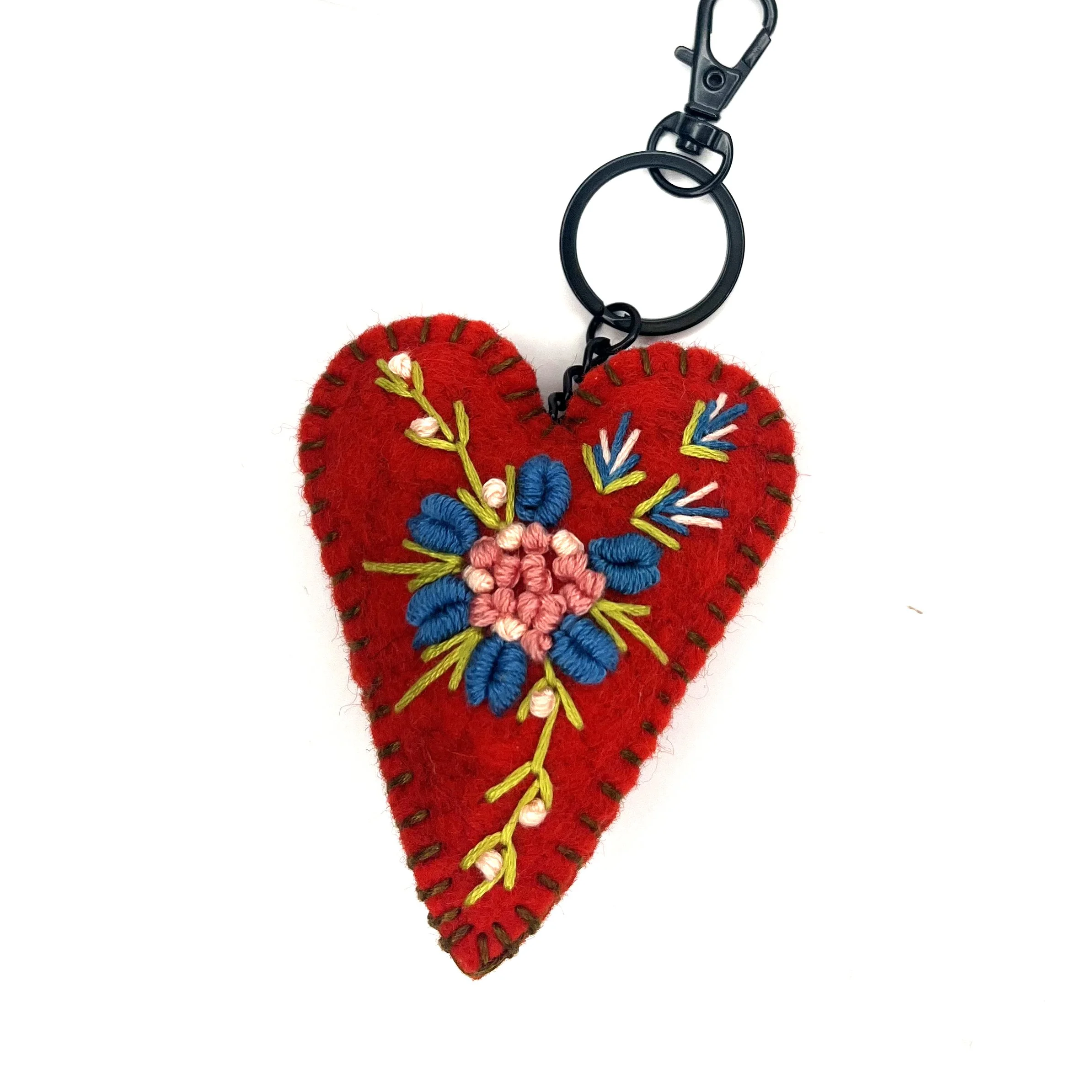 Hand-Embroidered Heart Keychain by Lung Seng Htu