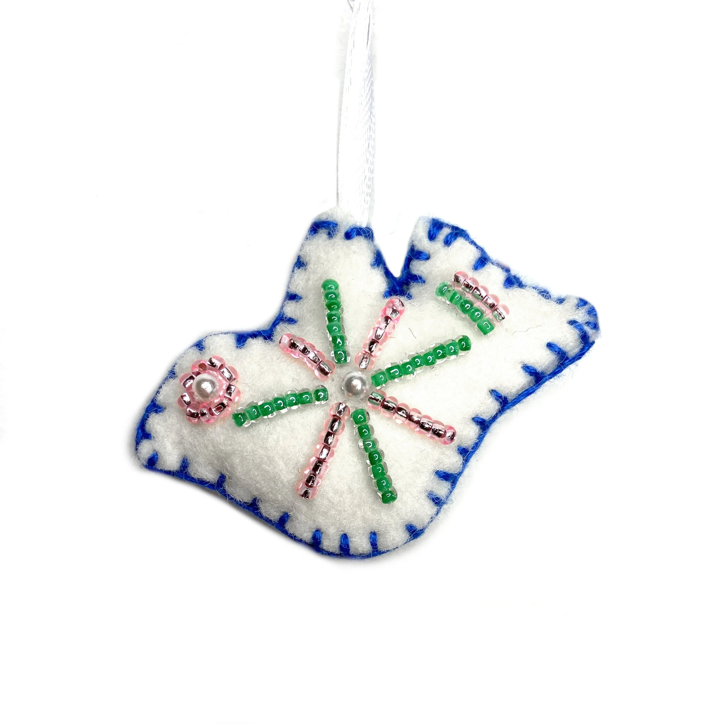 Mini Hand-Embroidered Bird Ornament by Buddhi Rai