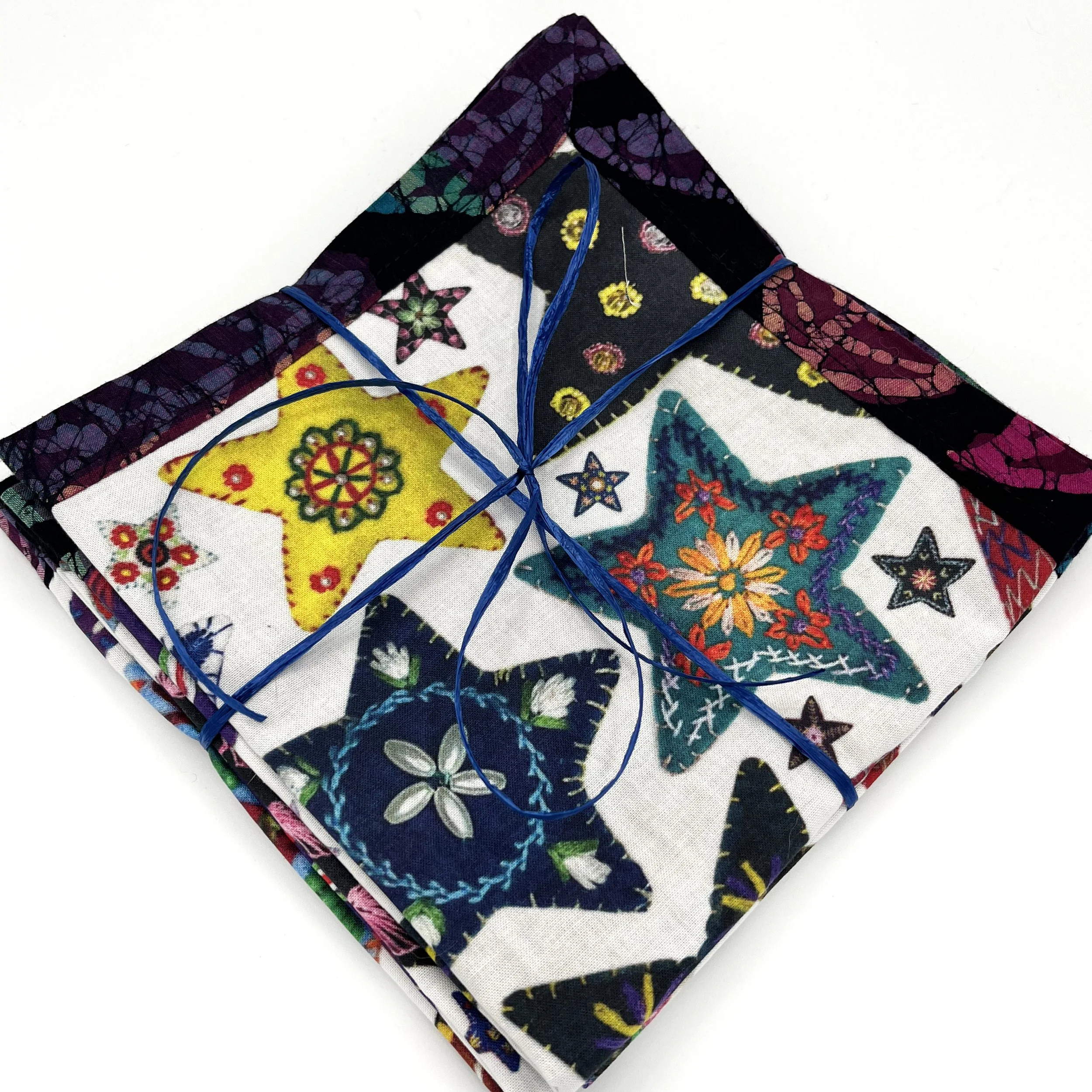 Reusable Star Print Cotton with Triangle Border (Set of Four)—by Lailuma