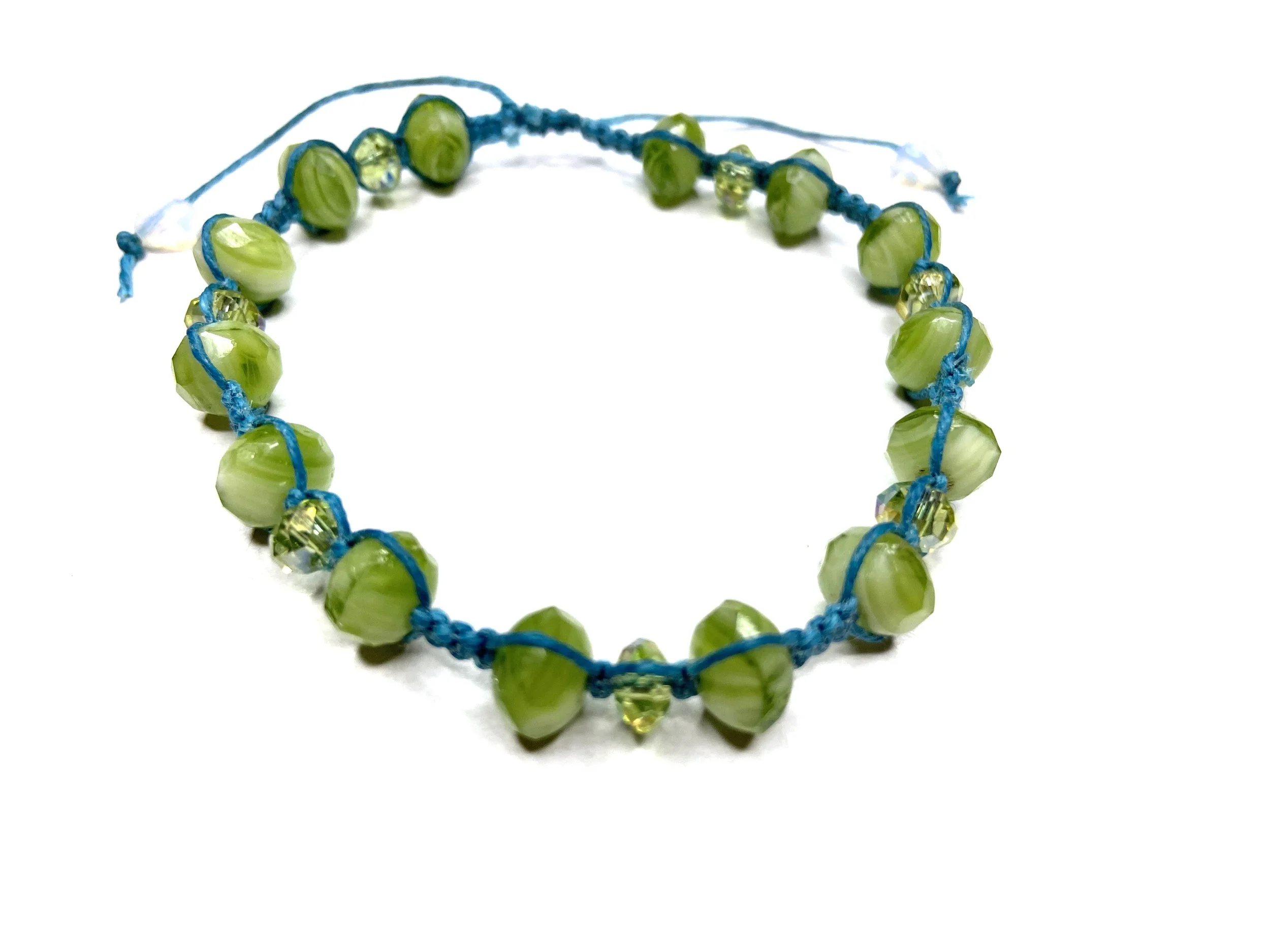 Beaded Macrame Bracelet (Adjustable) by Tika Bhattari