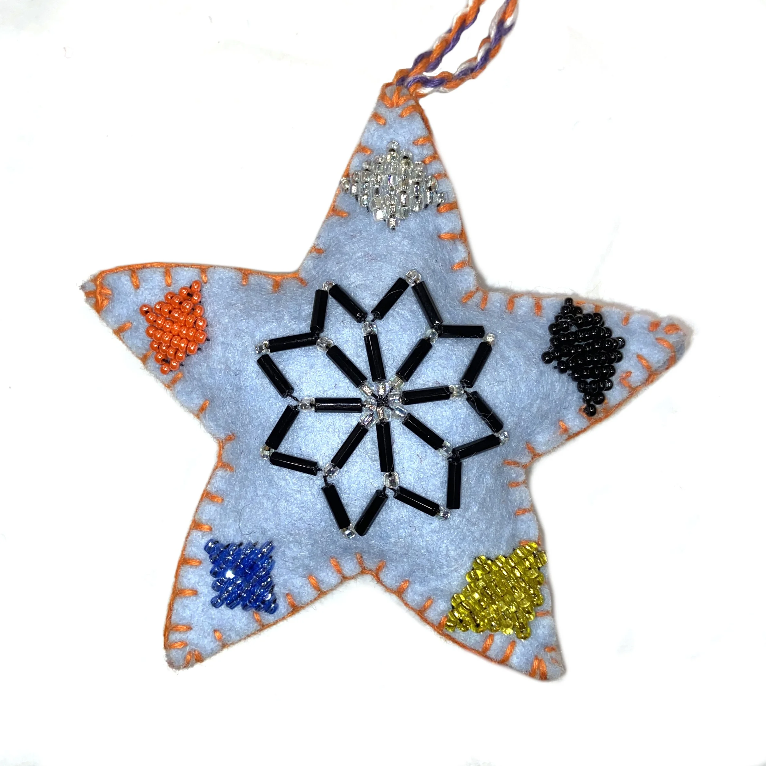 Medium Hand-Embroided Star Ornament by Sheringul