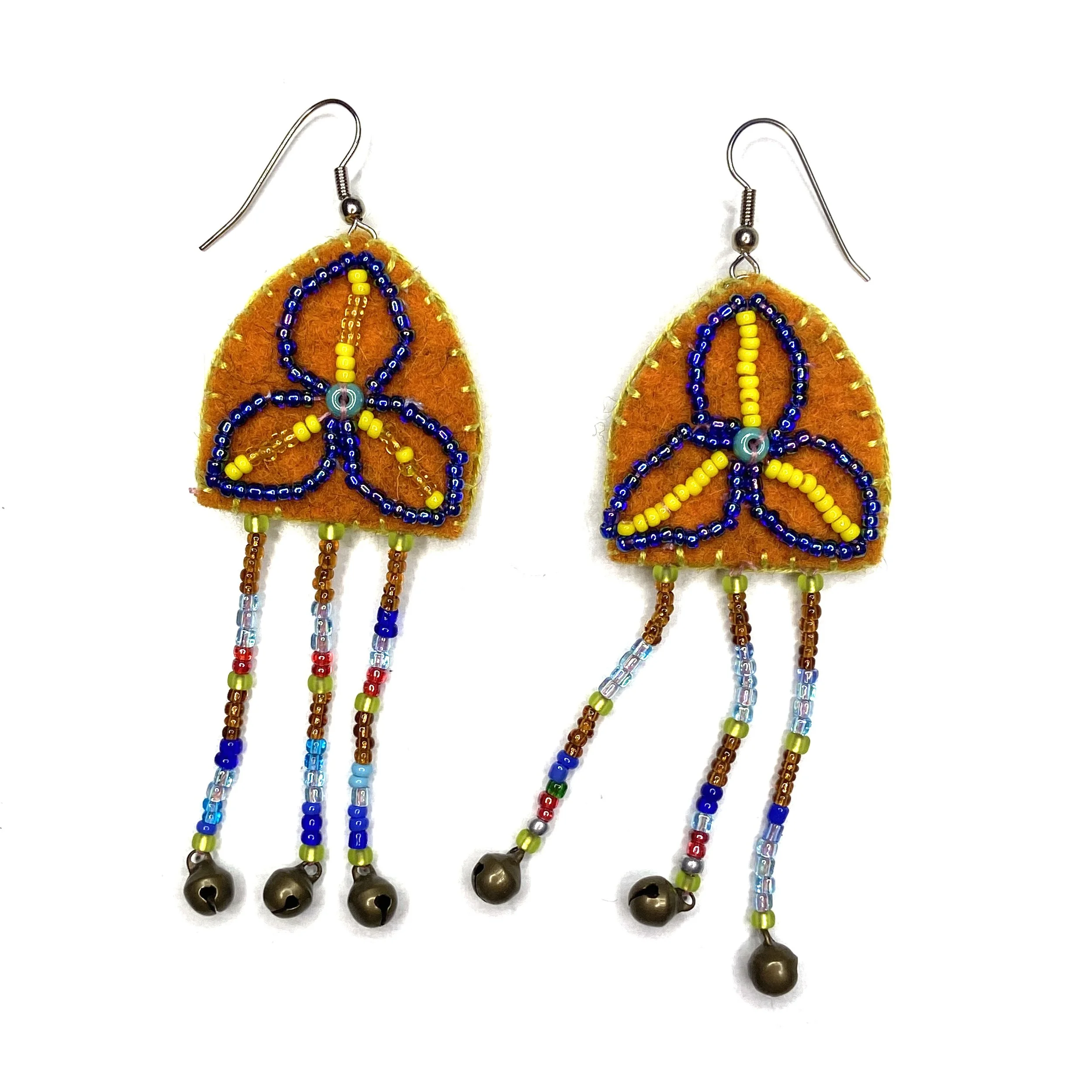 Hand-Embroidered Earrings by Mandari