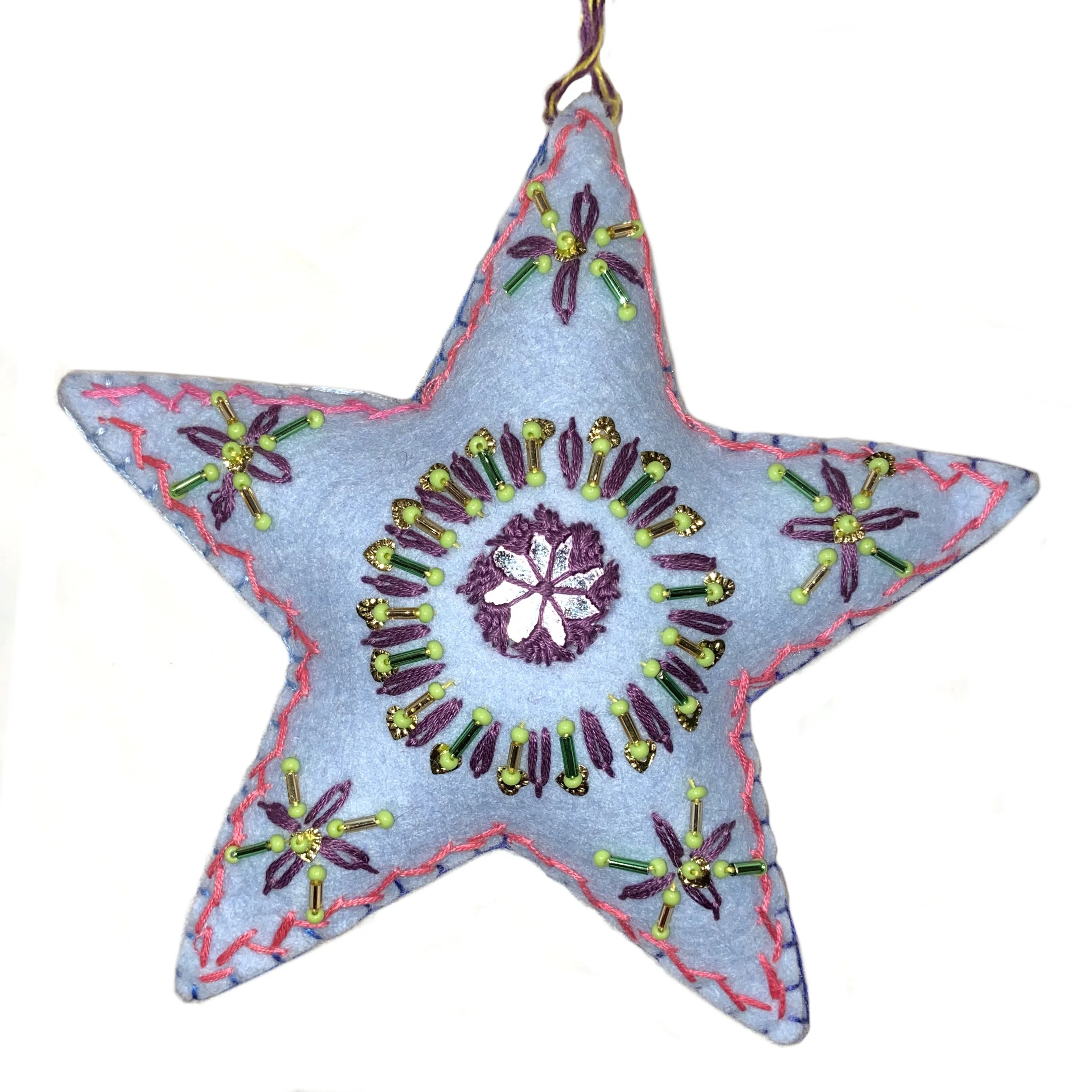 Large Hand-Embroidered Star Ornament by Freshta