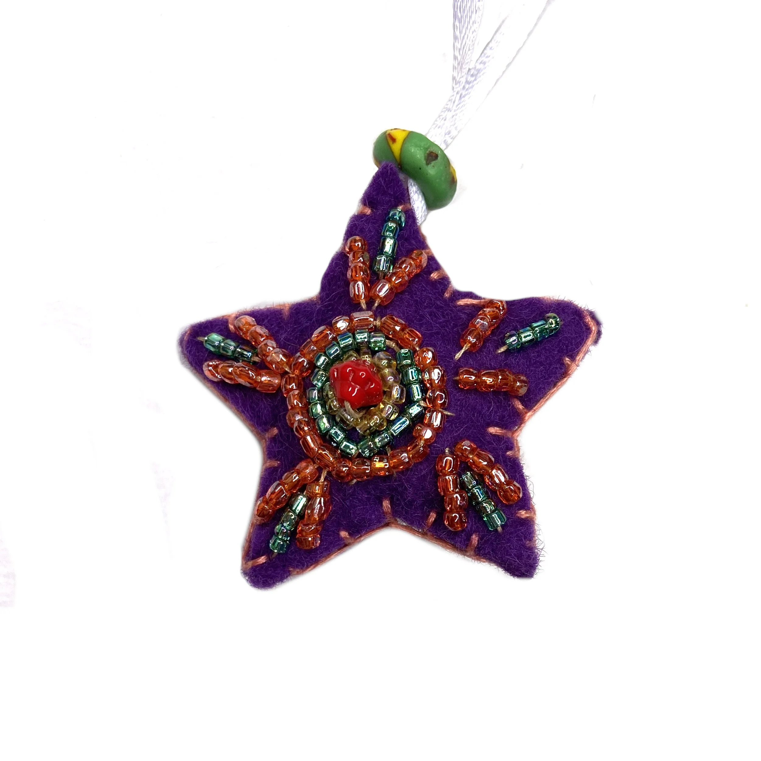 Mini Hand-Embroidered Star Ornament by Freshta