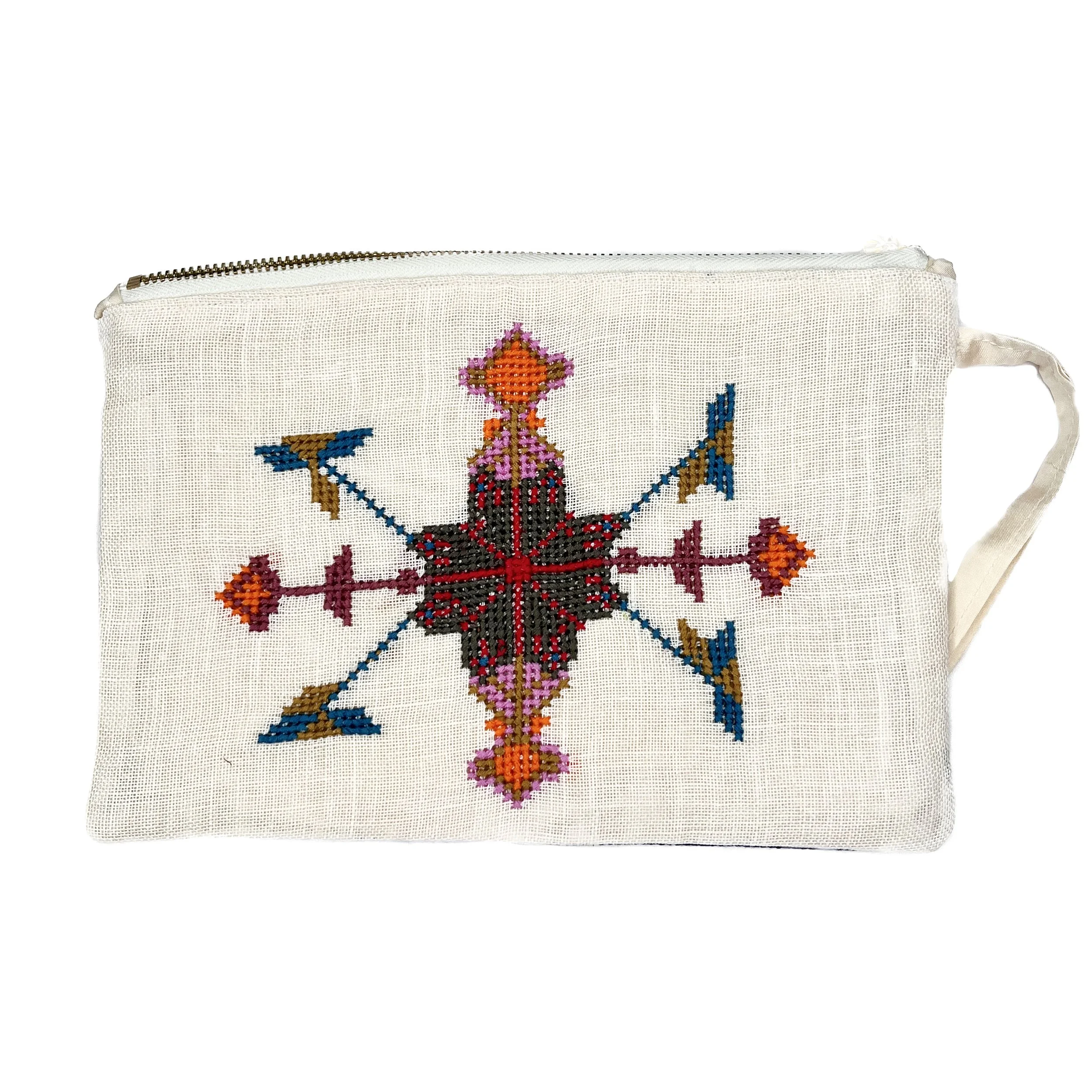 Khamak-Inspired Zipper Pouch with Wristlet by Hanifa