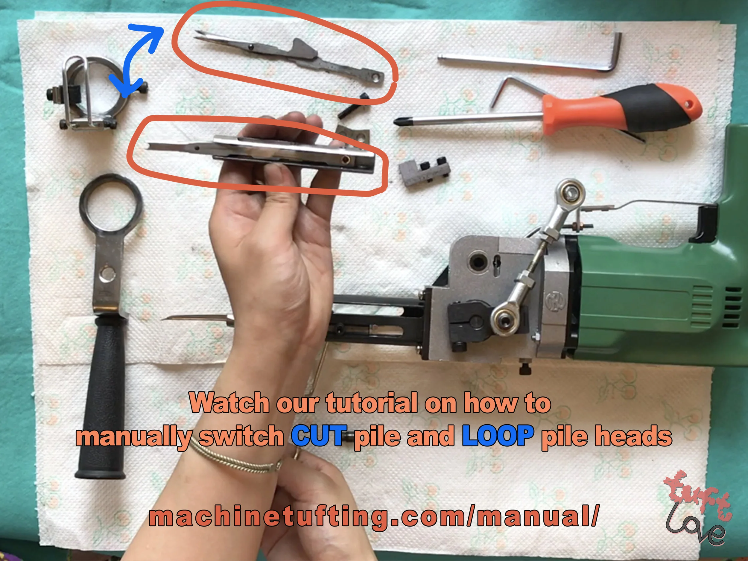 LOOP and CUT heads on Electric Tufting Gun — TUFT LOVE