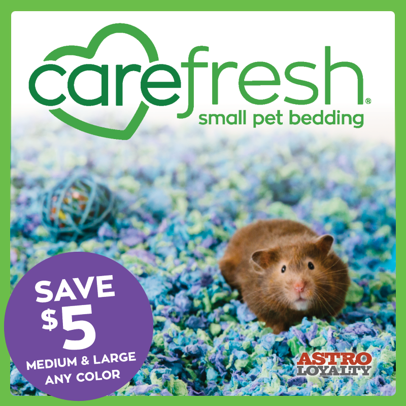 Carefresh | $5.00 OFF Medium and Large Bags of Bedding. Valid 2/10/2024 through 07/31/2024