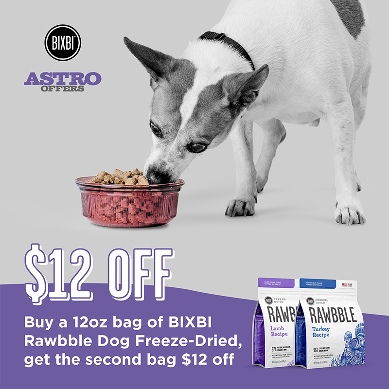 BIXBI | Buy a 12oz Bag of Rawbble Freeze-Dried for Dogs, Get $12.00 OFF the Second!
