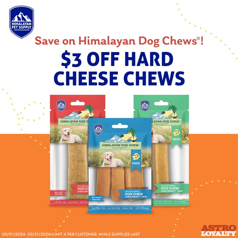 Himalayan Pet Supply | $3.00 OFF Hard Cheese Chews