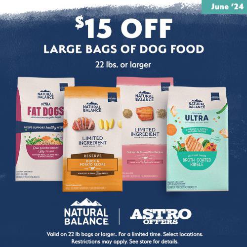 Natural Balance | $15.00 OFF Large Bags of Dry Dog Food