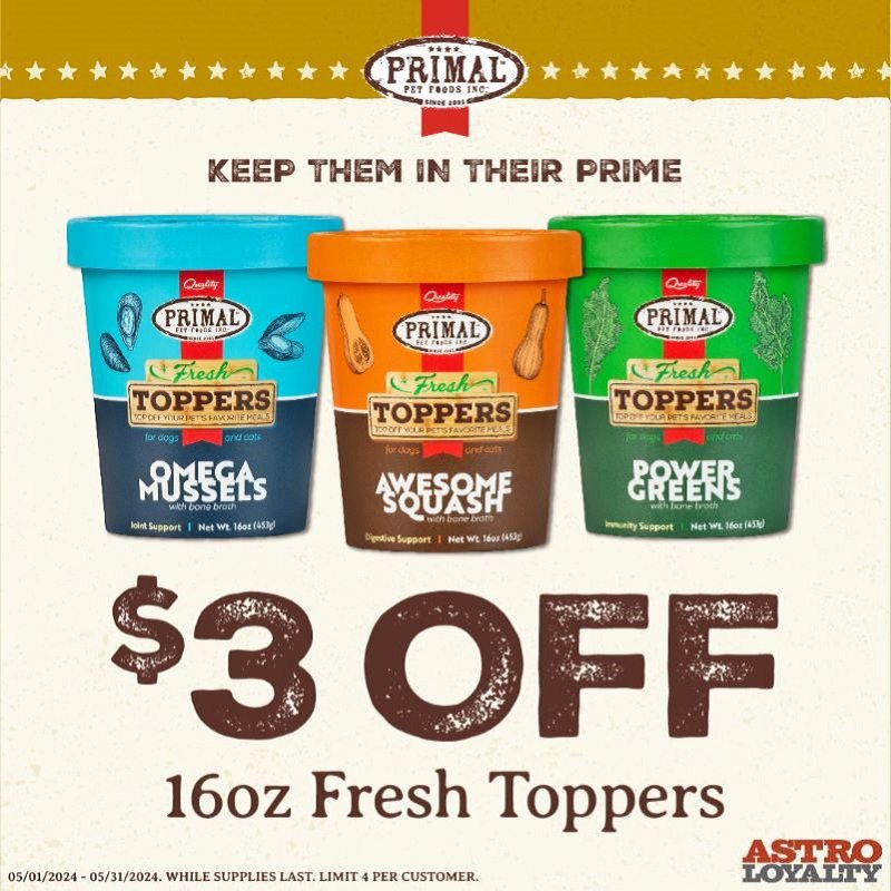 Primal Pet Foods | $3.00 OFF Fresh Toppers