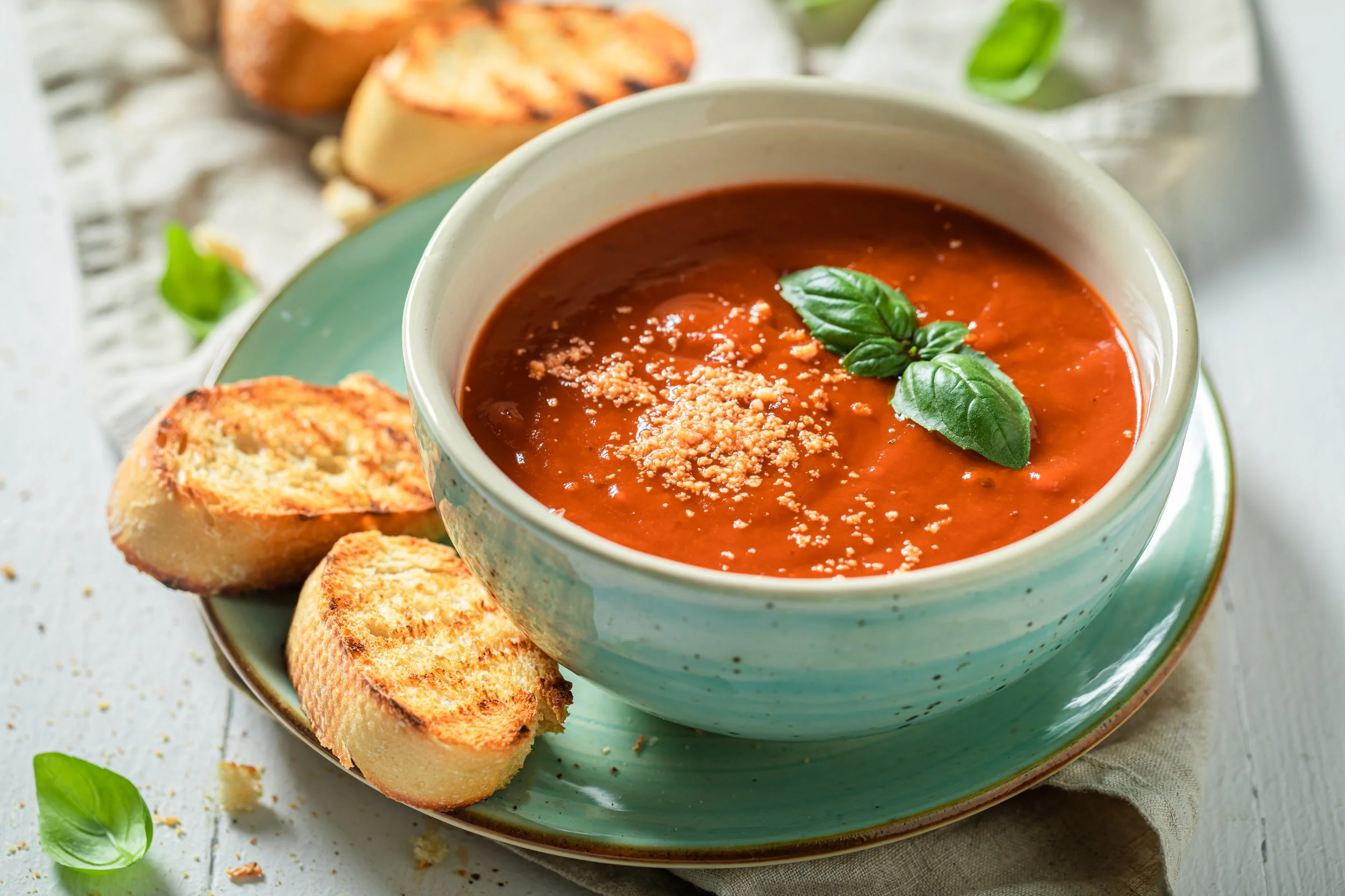 Meijer Dietitian Recipe: Simple Tomato Soup &amp; Olive Oil Toast