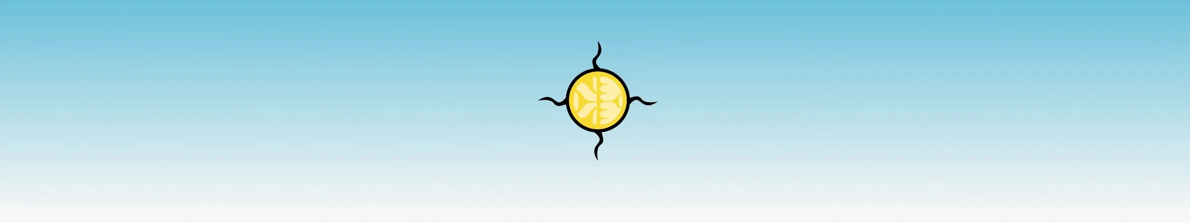 Blue sky and yellow sun