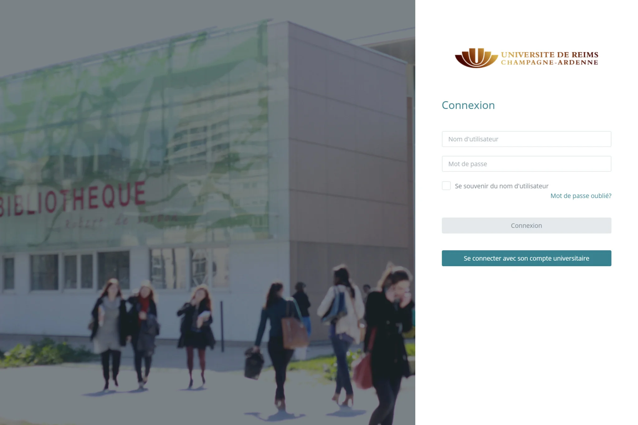 Page de connexion Moodle