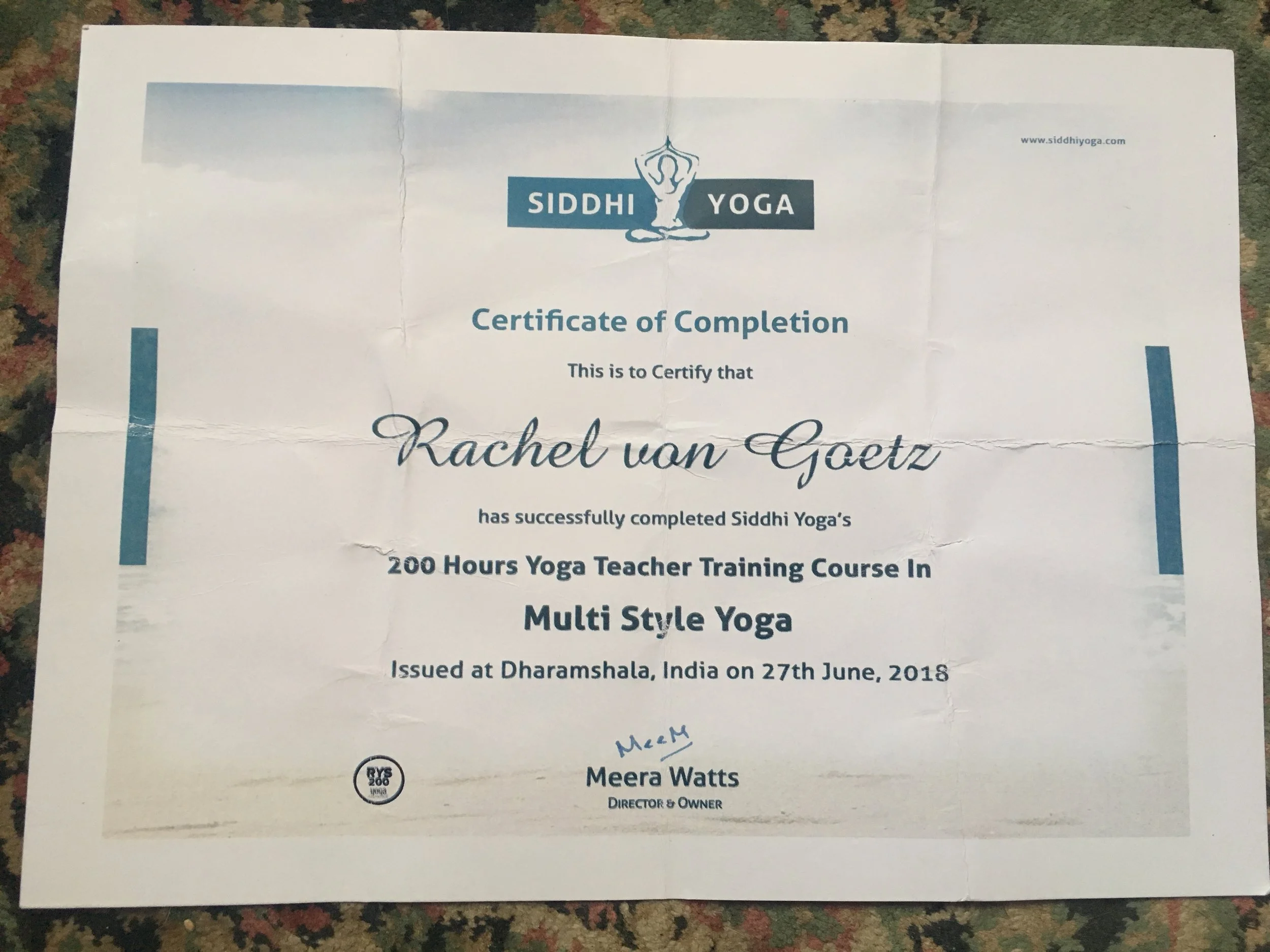 200 hrs Hatha & Vinyasa 2018