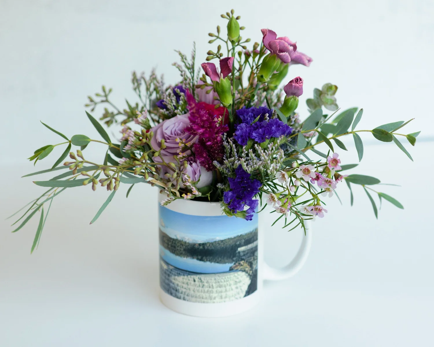 The Croton Dam Mug Fresh Flower Arrangement — Upper Village Blooms