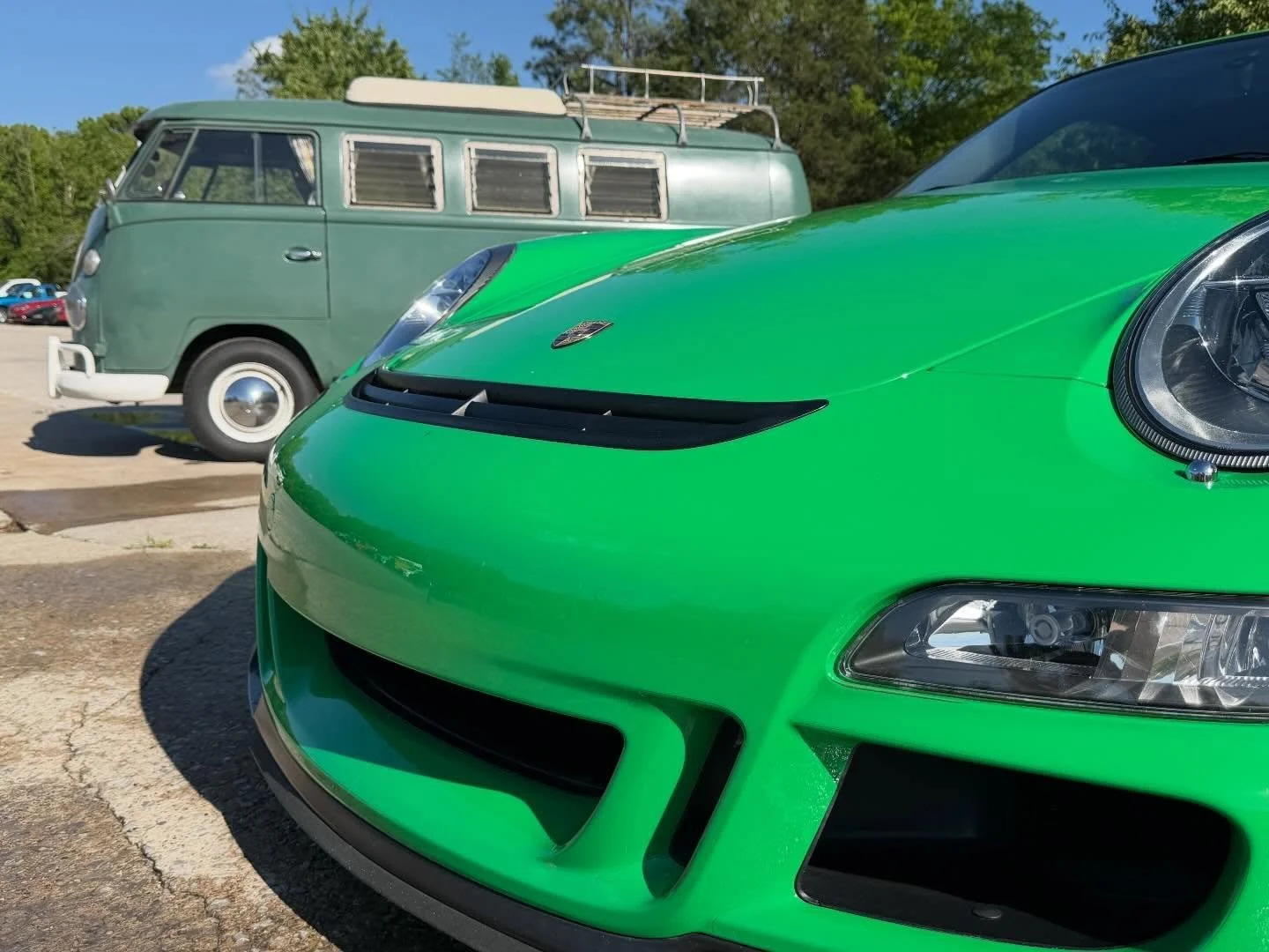 Velvet Green or RS green?&hellip;.
&bull;
Took the 67&rsquo; VW SO42 camper for a nice long drive yesterday. It&rsquo;s a keeper for sure. 
&bull;
Gave the 08&rsquo; GT3RS a good bath as well. It&rsquo;s still looking for its new home. In the meantim
