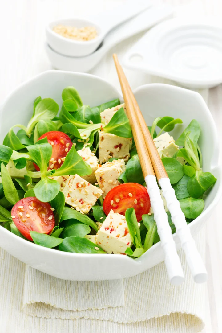 Sesame Crusted Tofu Salad with Citrus Vinaigrette