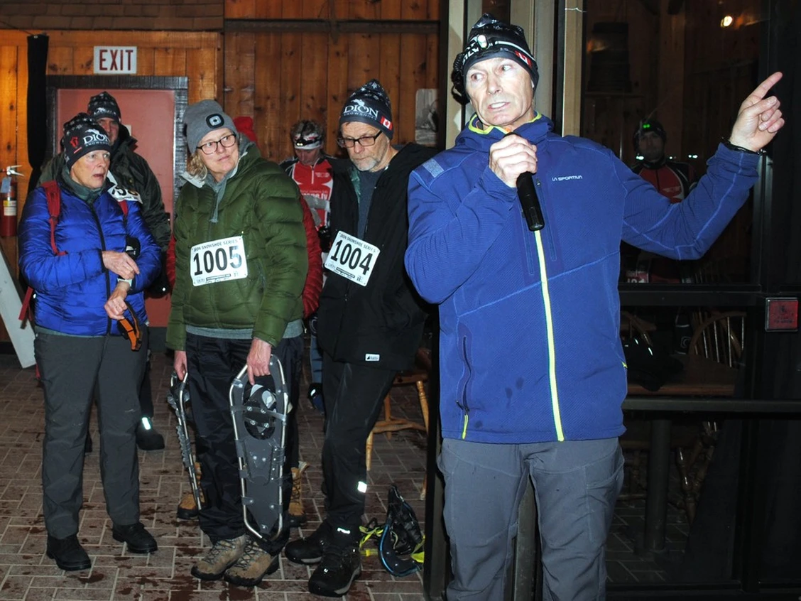 Snow arrives just in time for Dion Ignite the Night Snowshoe Race at Upper Canada Village