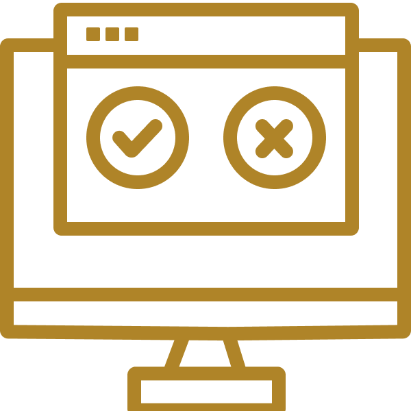 right or wrong on a computer
