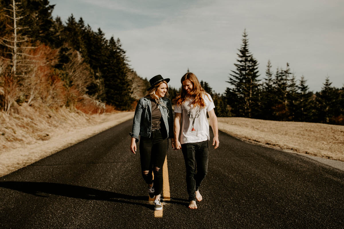 north carolina engagement photographer elopement couple adventure shelby robinson black balsam bald blue ridge parkway