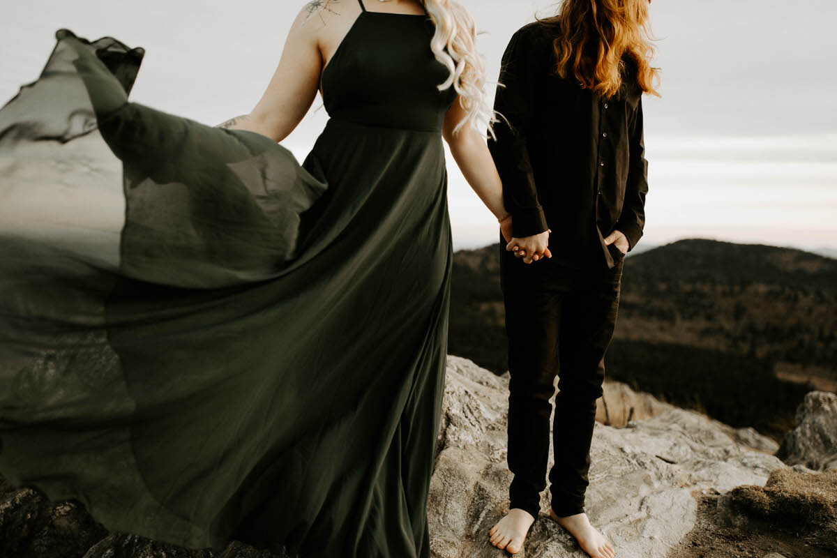 north carolina engagement photographer elopement couple adventure shelby robinson black balsam bald blue ridge parkway thistle wood photo