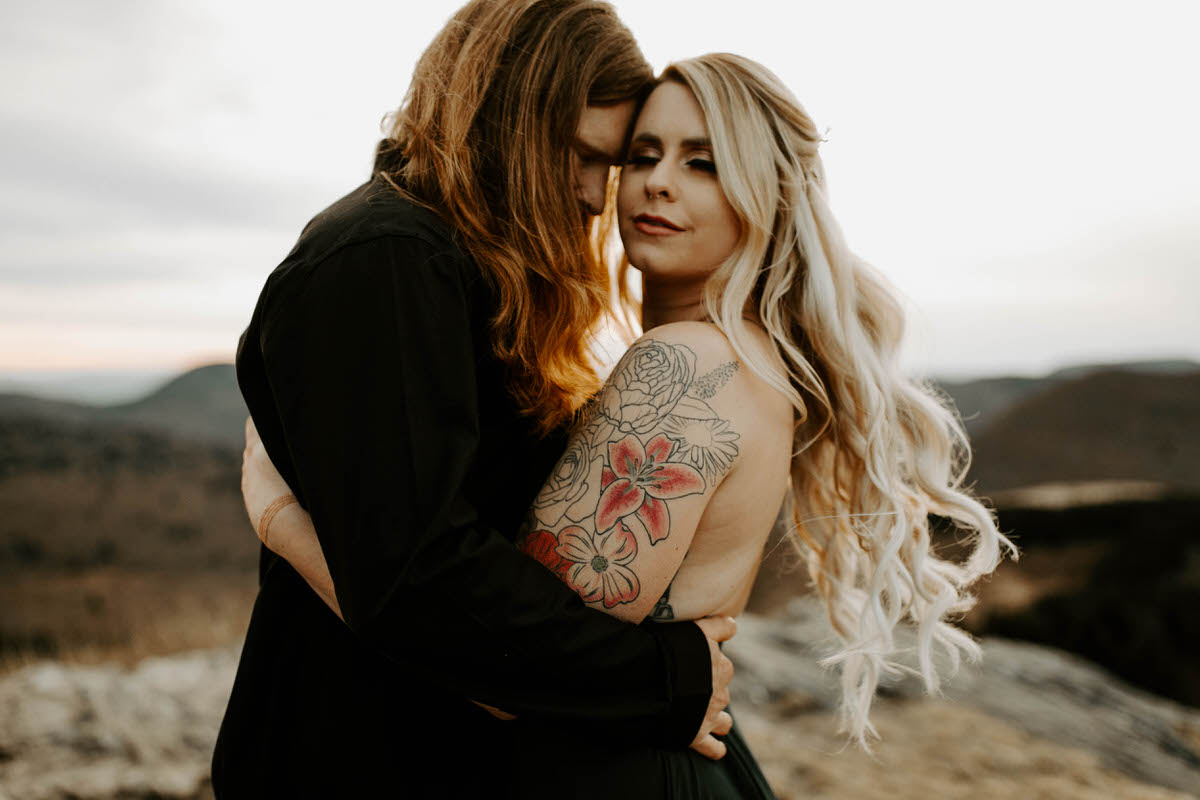 north carolina engagement photographer elopement couple adventure shelby robinson black balsam bald blue ridge parkway