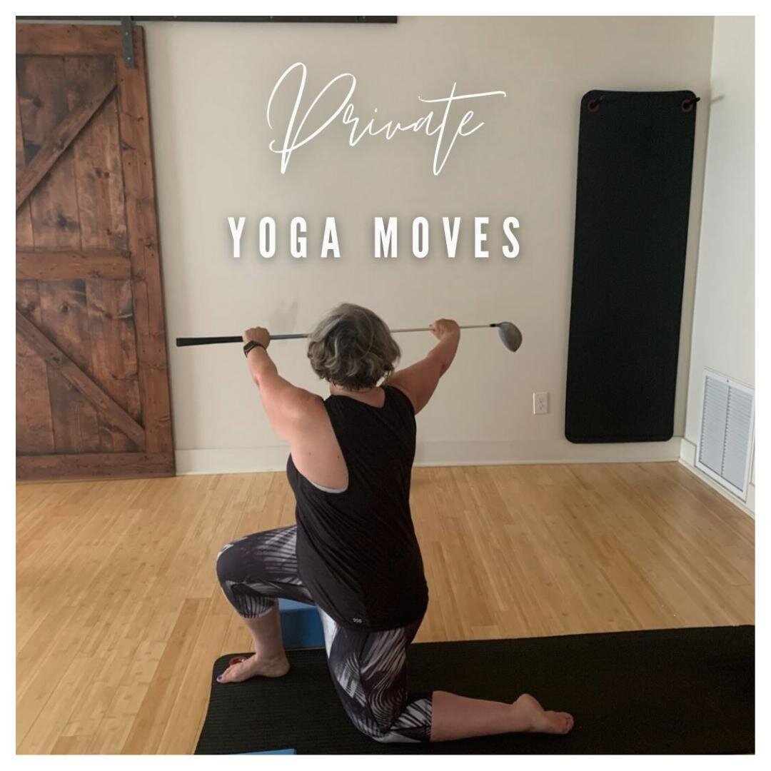 Private Yoga Session this morning was tailored to improving her golf game! Private sessions are the best way to customize &amp; individualize your workouts based on YOUR needs. ⁠
⁠
Focus: shoulders moving in multiple ranges, balance, chest opening, r