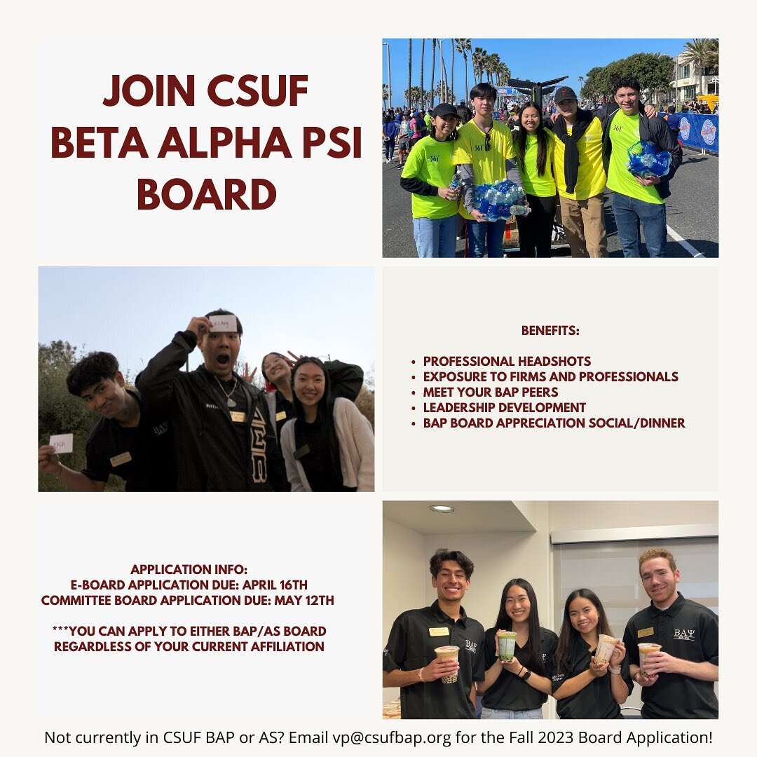 Interested in getting more involved and gaining leadership experience? 🤔 Join our Board for Fall 2023! 🍁 This will be a great opportunity to enhance your skills, grow as an individual both personally &amp; professionally and create long lasting rel