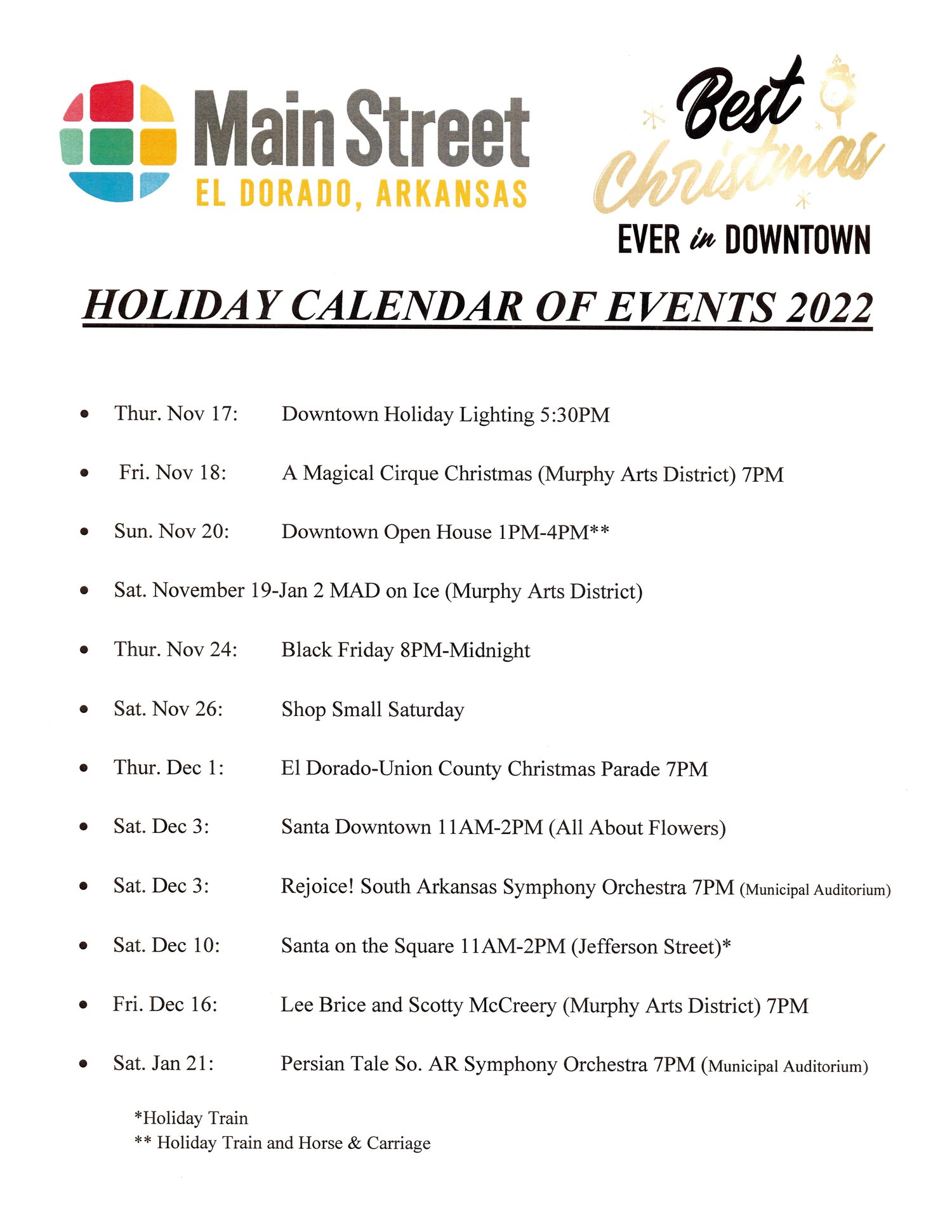 El Dorado Events Calendar - Dasie Thomasine