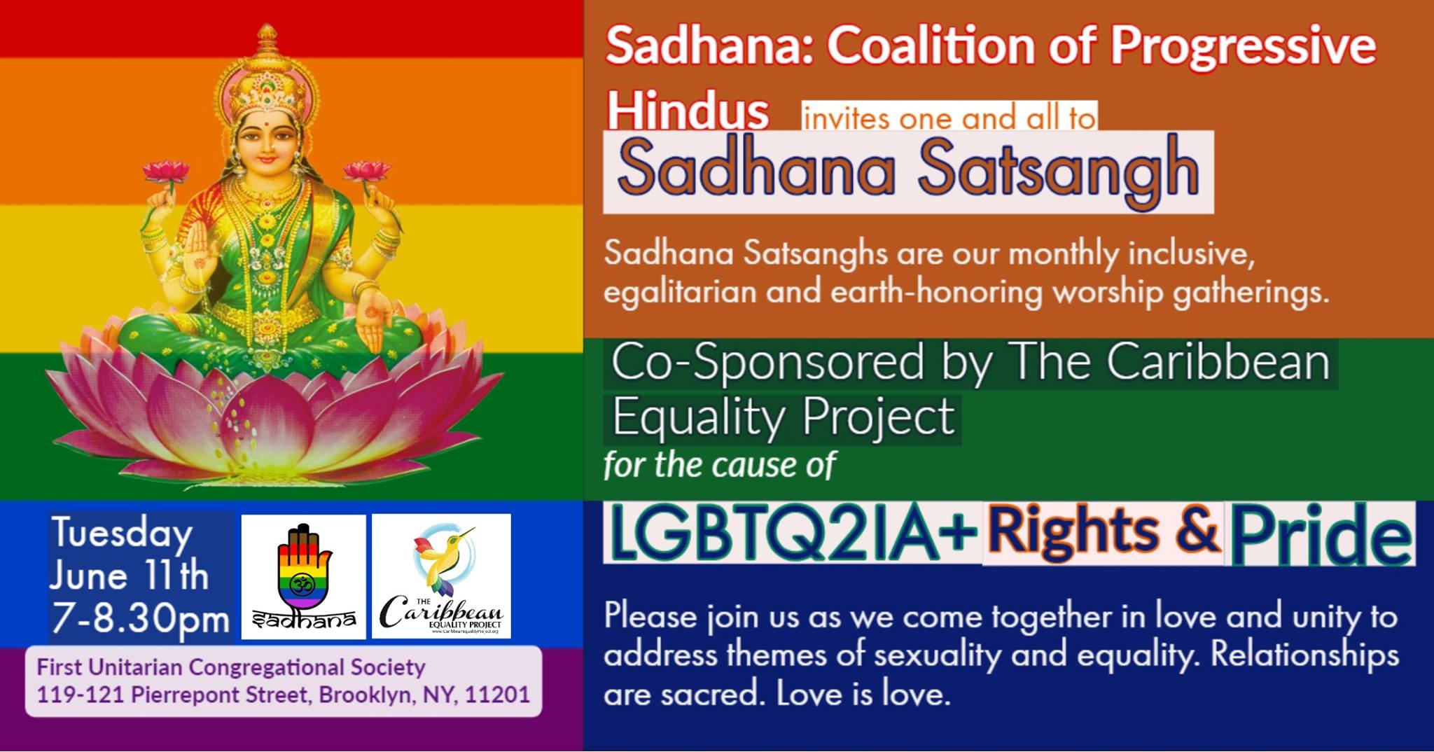 Sadhana’s Satsangh for Pride