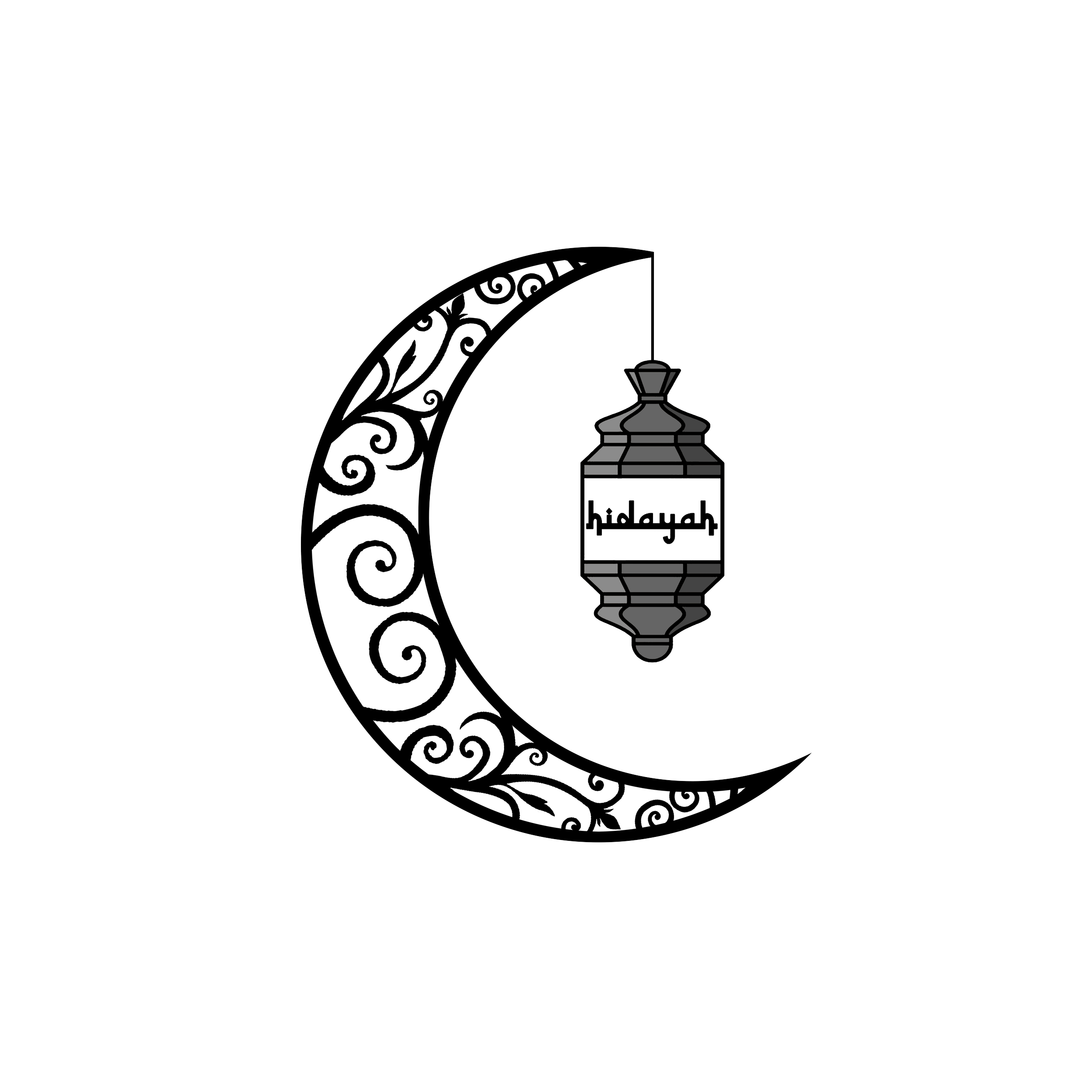 Hidayah Logo (white moon, clear back).png