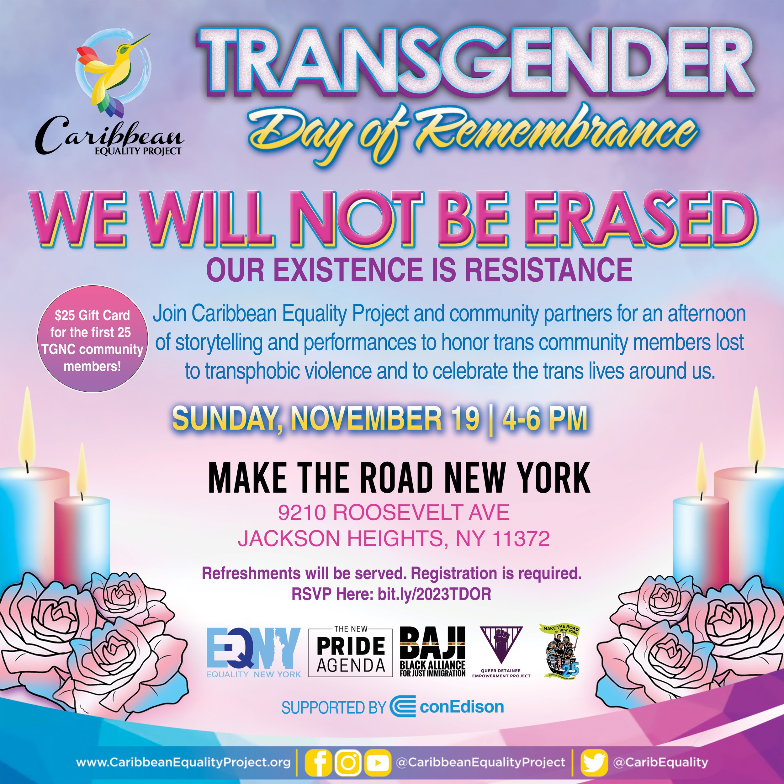Transgender Day of Remembrance: We Will Not Be Erased (Copy)