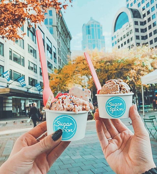 crisp fall weather + cookie dough = &lt;3
.
we&rsquo;ve got some surprises that we can&rsquo;t wait to share with you! can you guess what it could be?? ☺️🍪
.
.
.
#seattle #food #cookiedough #desserts
