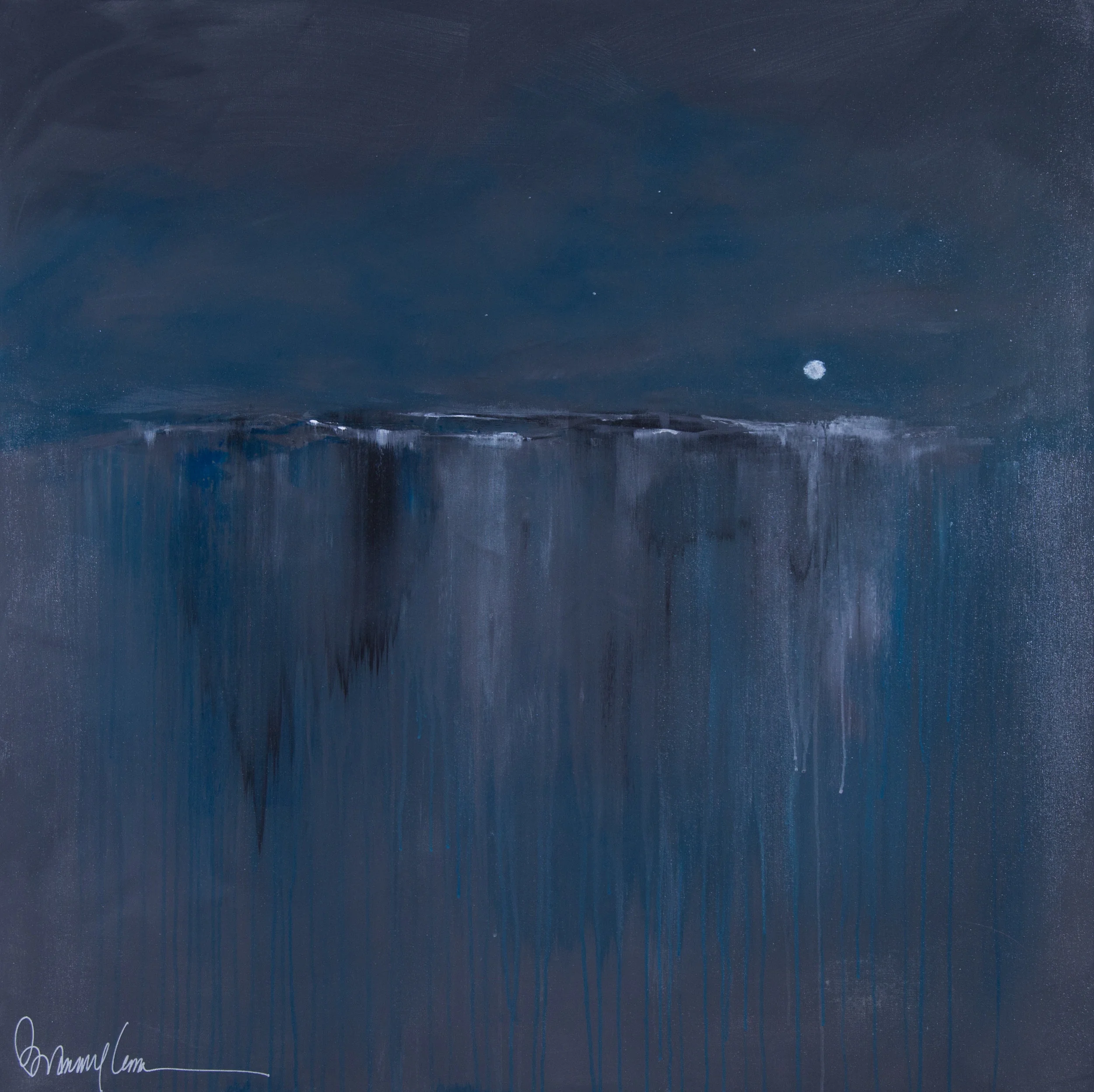One Paper Moon, Acrylic on Canvas, 48x48
