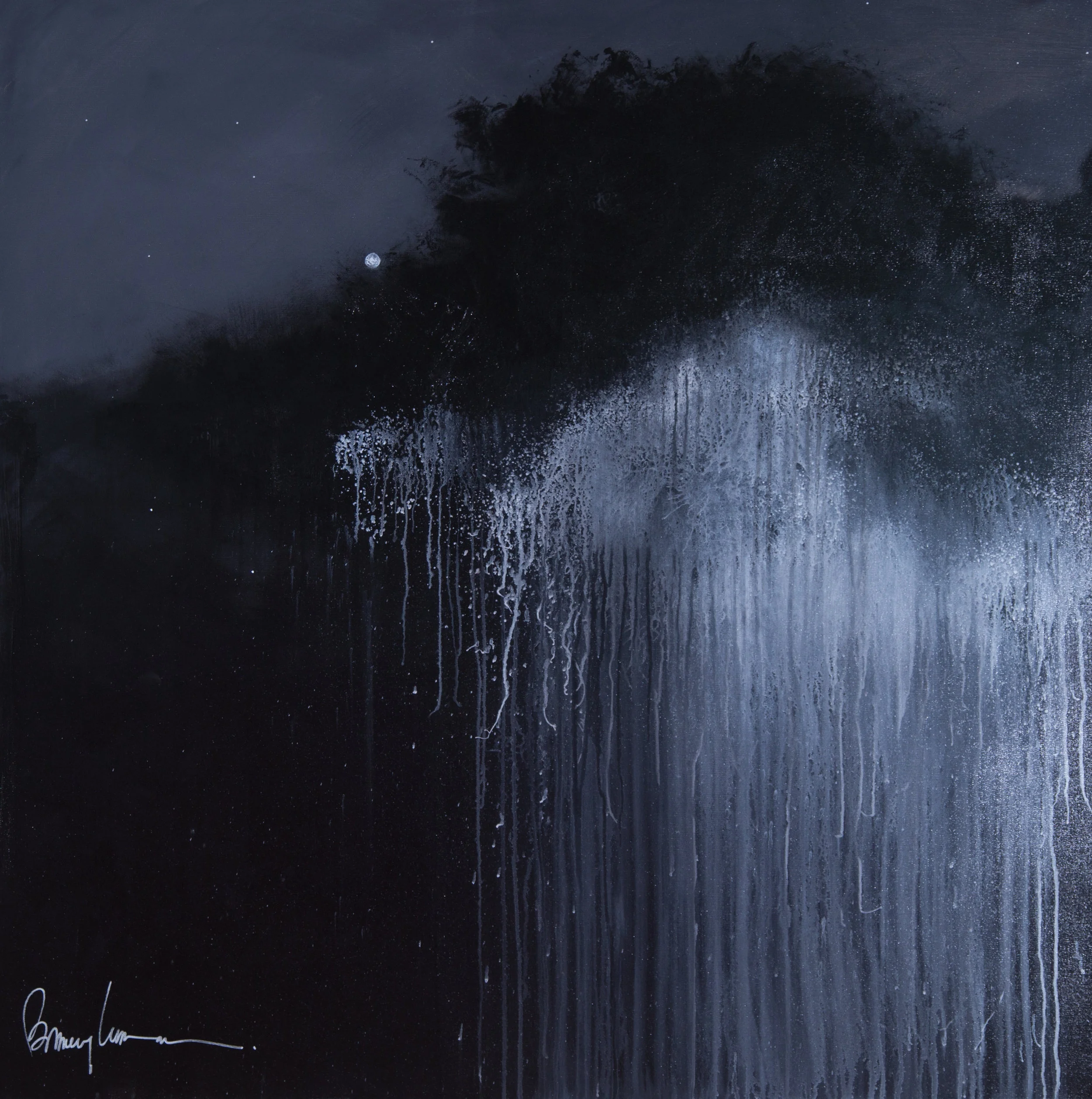 Home Alone Moon, Acrylic on Canvas, 48x48