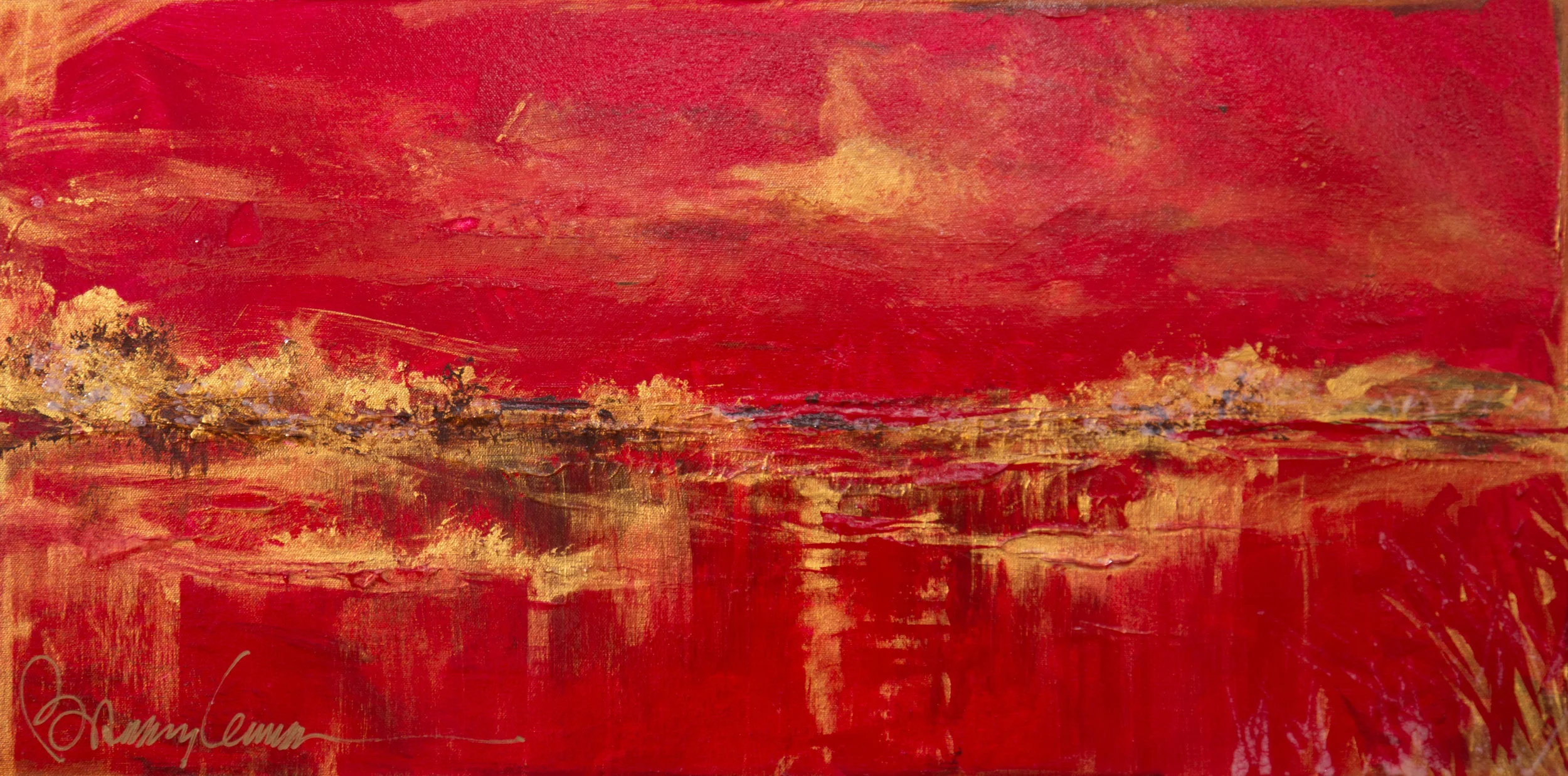 Red Sunset 2, Acrylic on Canvas, 36x24