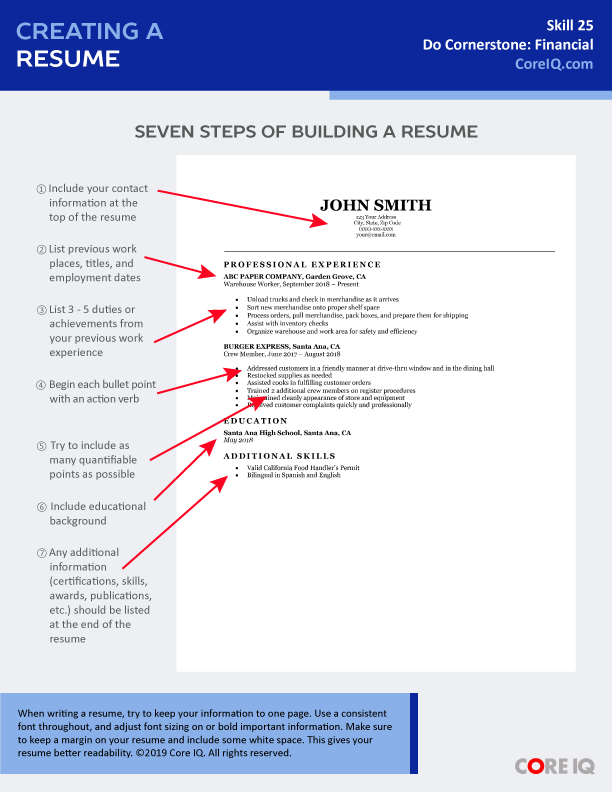 Skill 25: Creating a Resume