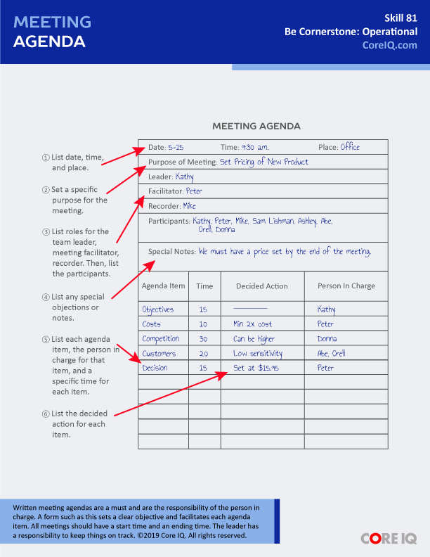 Skill 81: Meeting Agenda