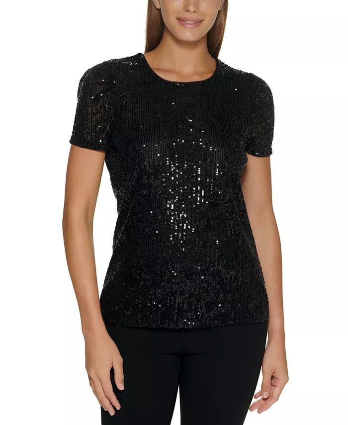 Black Sequin Tee