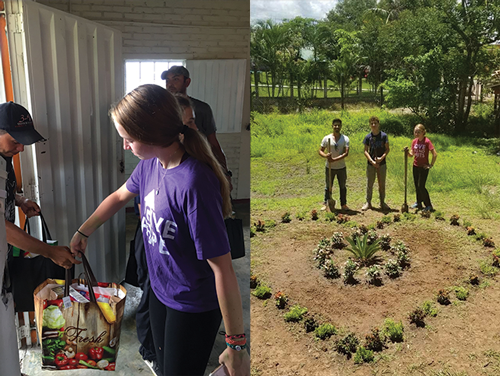  Food bags were prepared and distributed to 30 needy families. This was the highlight of the week. Our work team planted flowers in the children’s park and painted at the Village Chapel. 