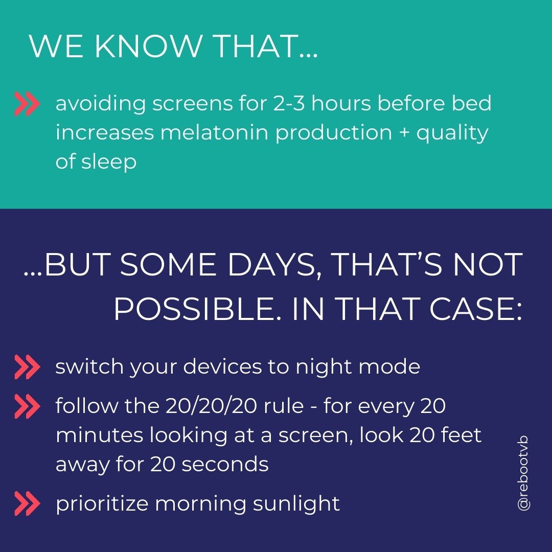 Sleep is one of the BEST medicines you can give yourself!!!🎉

And the time we spend in front of a screen these days can really impact your ability to get the best sleep possible for your health.🚫 

⏩The ideal solution is to avoid screens for 2 hour