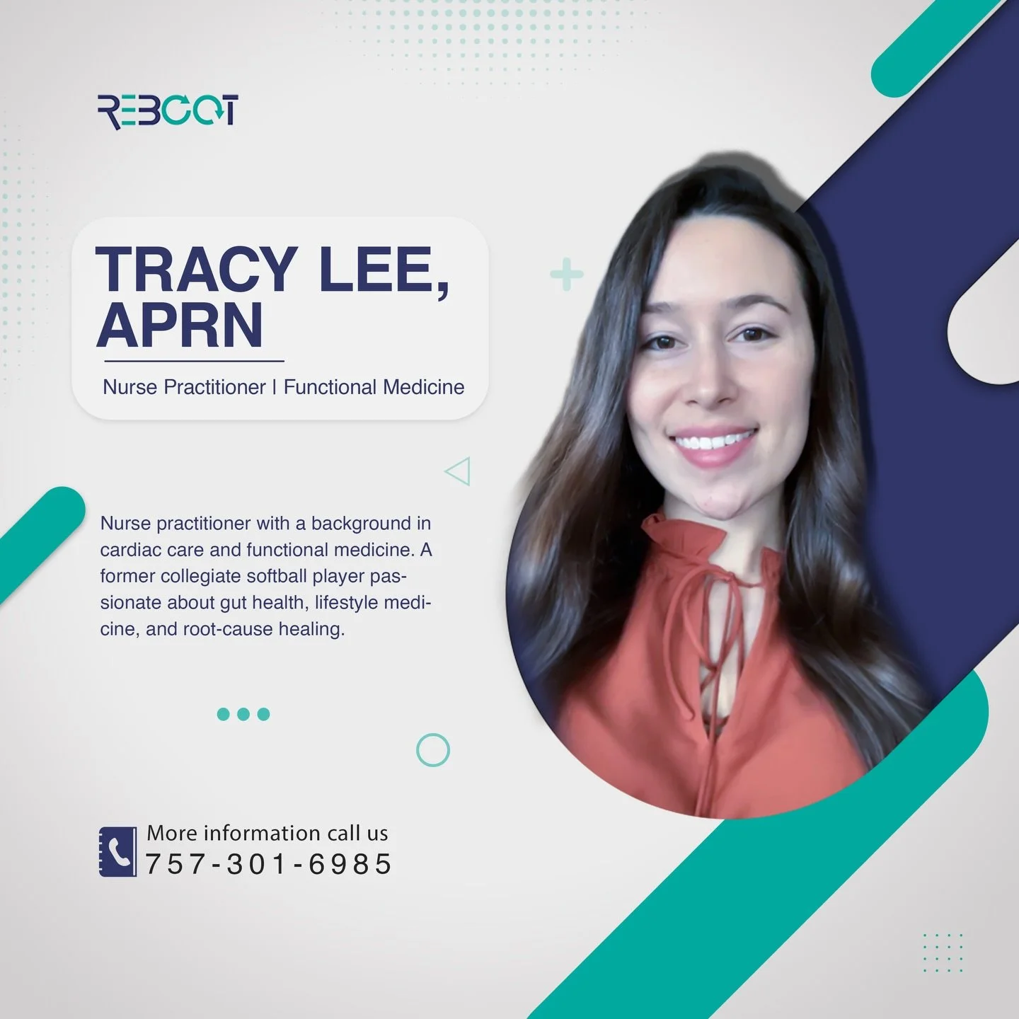 Meet Tracy Lee, APRN 👋

Root-cause care meets real-world experience.
With a background in cardiac care and functional medicine, Tracy focuses on why symptoms happen&mdash;not just how to mask them. From gut health to lifestyle medicine, her approach